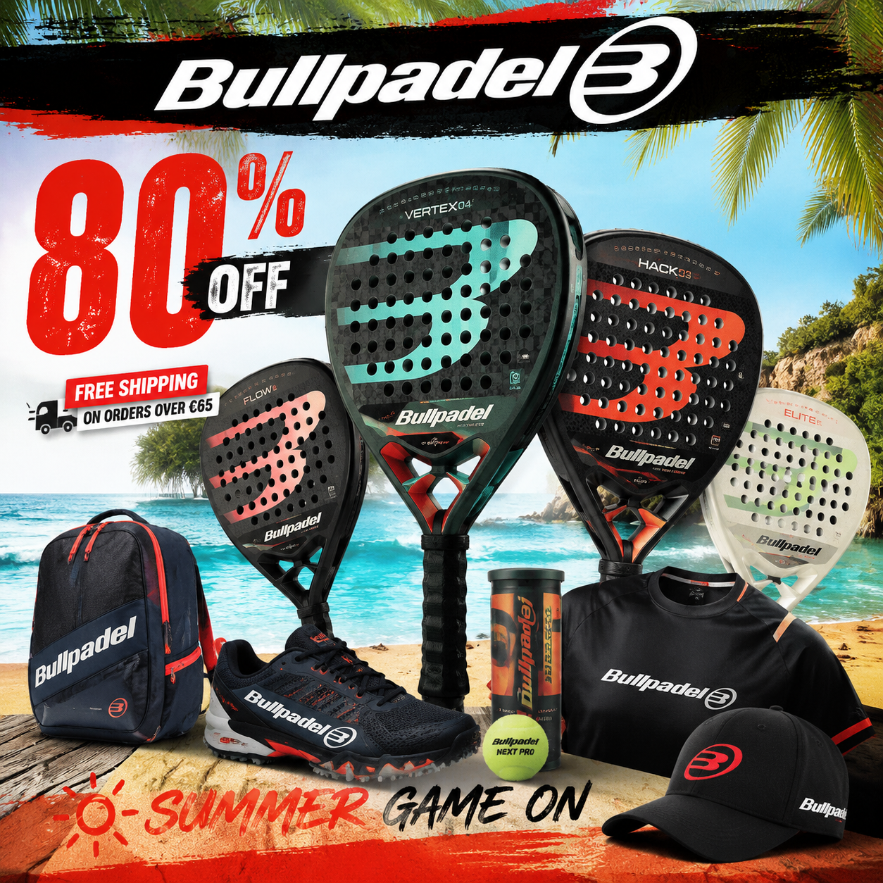 Online shop Facebook ad: Upgrade your padel experience with Bullpadel.