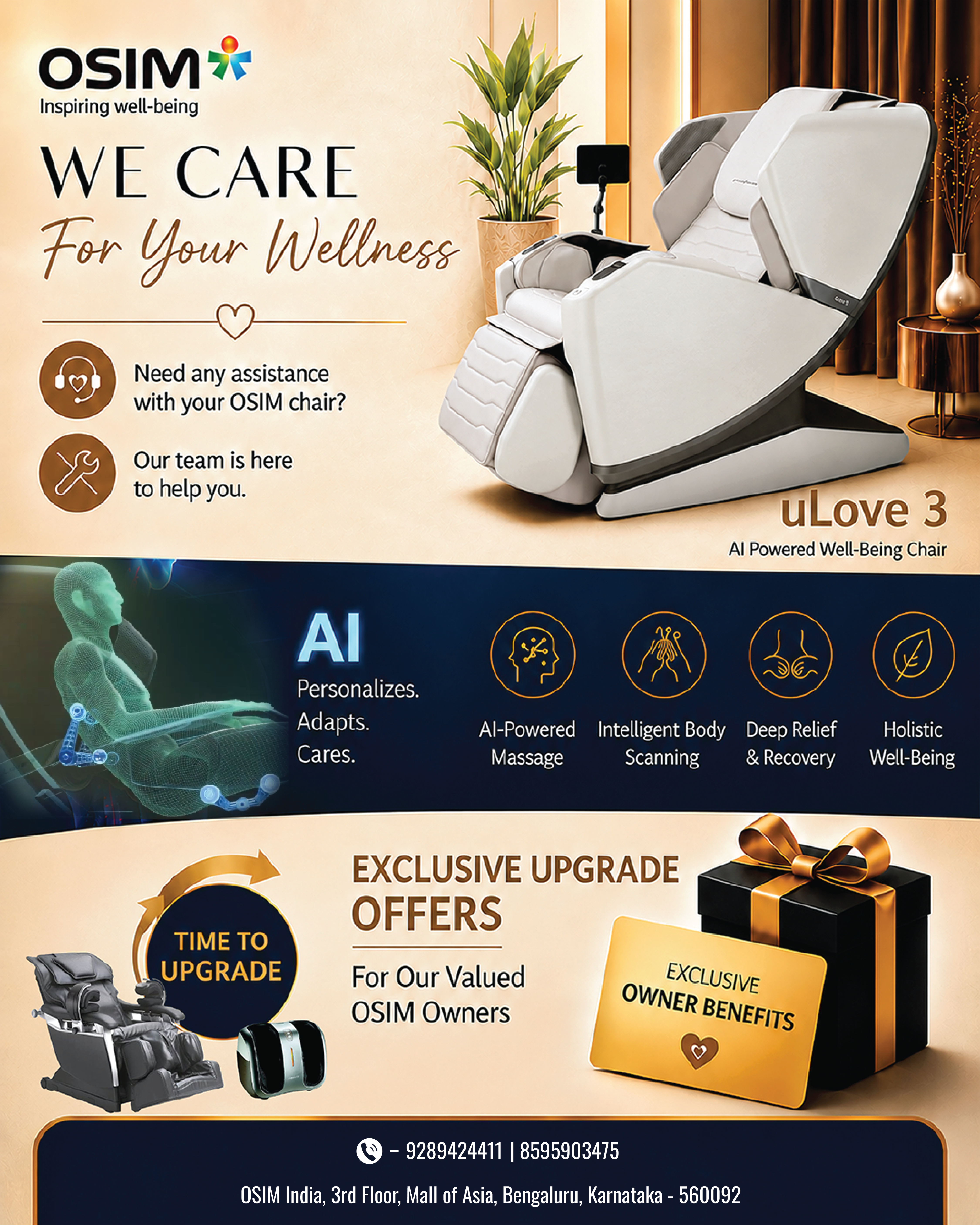 OSIM INDIA Facebook ad: Your wellness journey deserves the latest innovation.