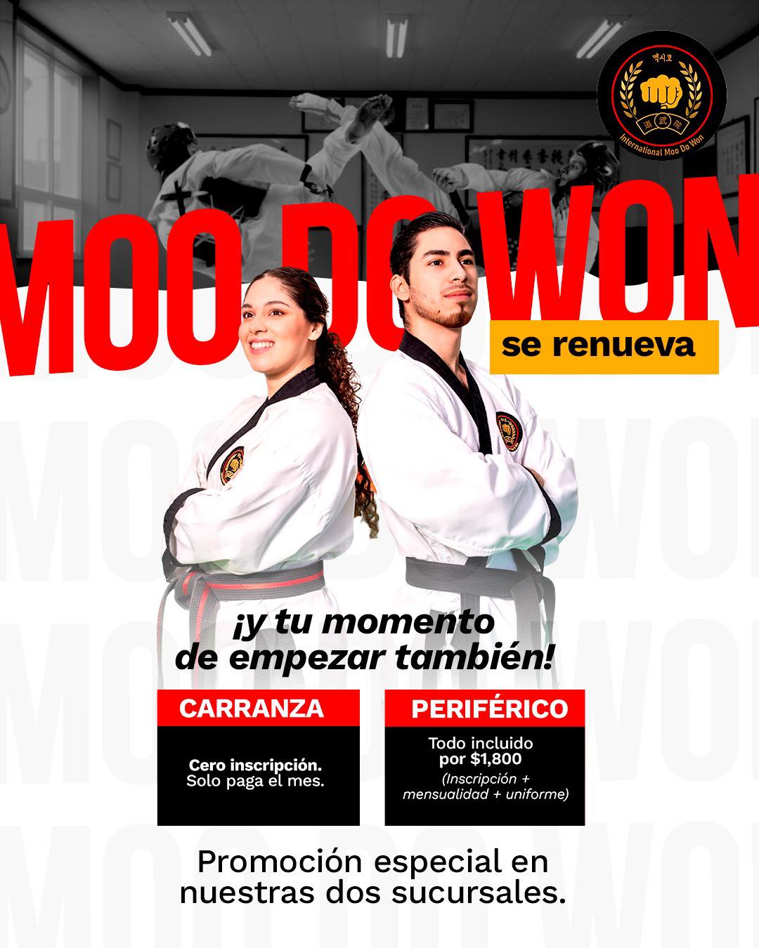Taekwondo IMDW Carranza Facebook ad: Transforma tu disciplina con Moo Do Won