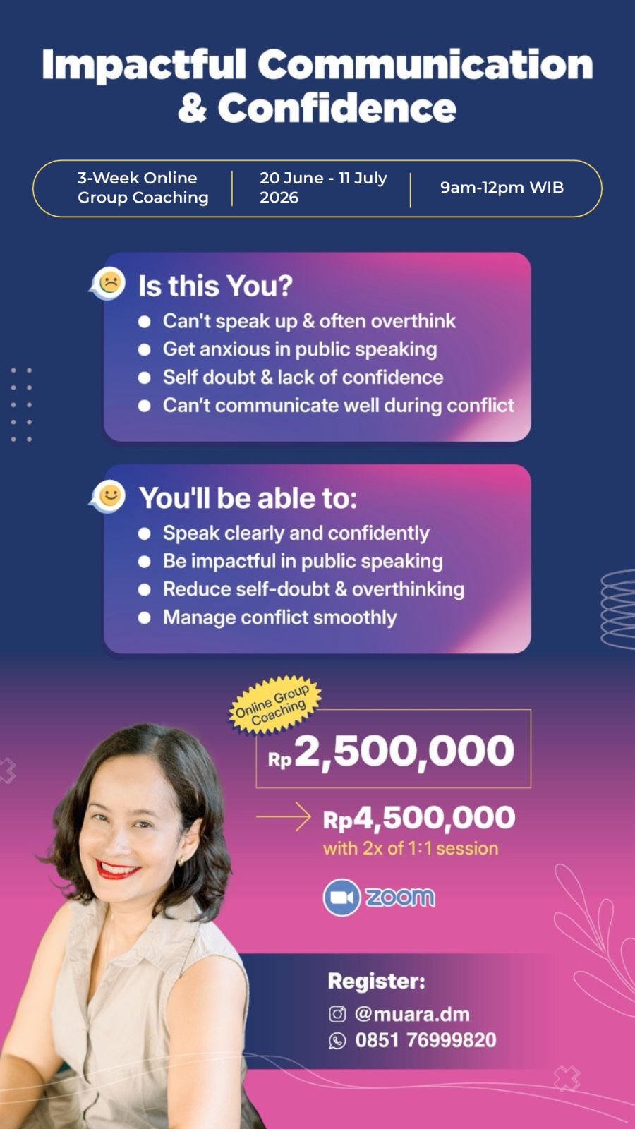 Muara Makarim Facebook ad: Impactful Communication & Confidence