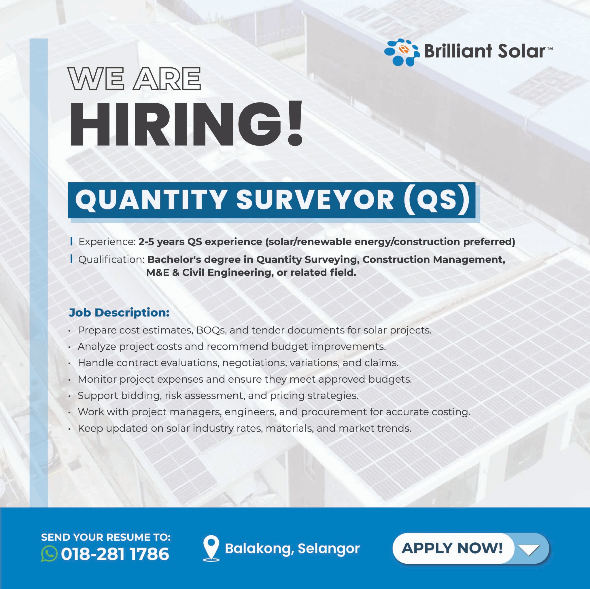 Brilliant Solar Sdn Bhd Facebook ad: Join Brilliant Solar Family