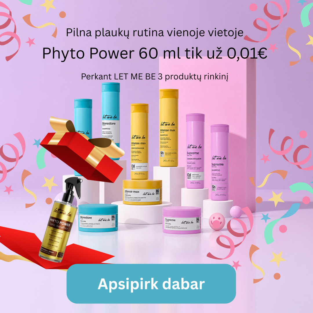 INGA Hairstyle Facebook ad: Įsigyk dabar rinkinį Let me be ir pasiimk DOVANĄ