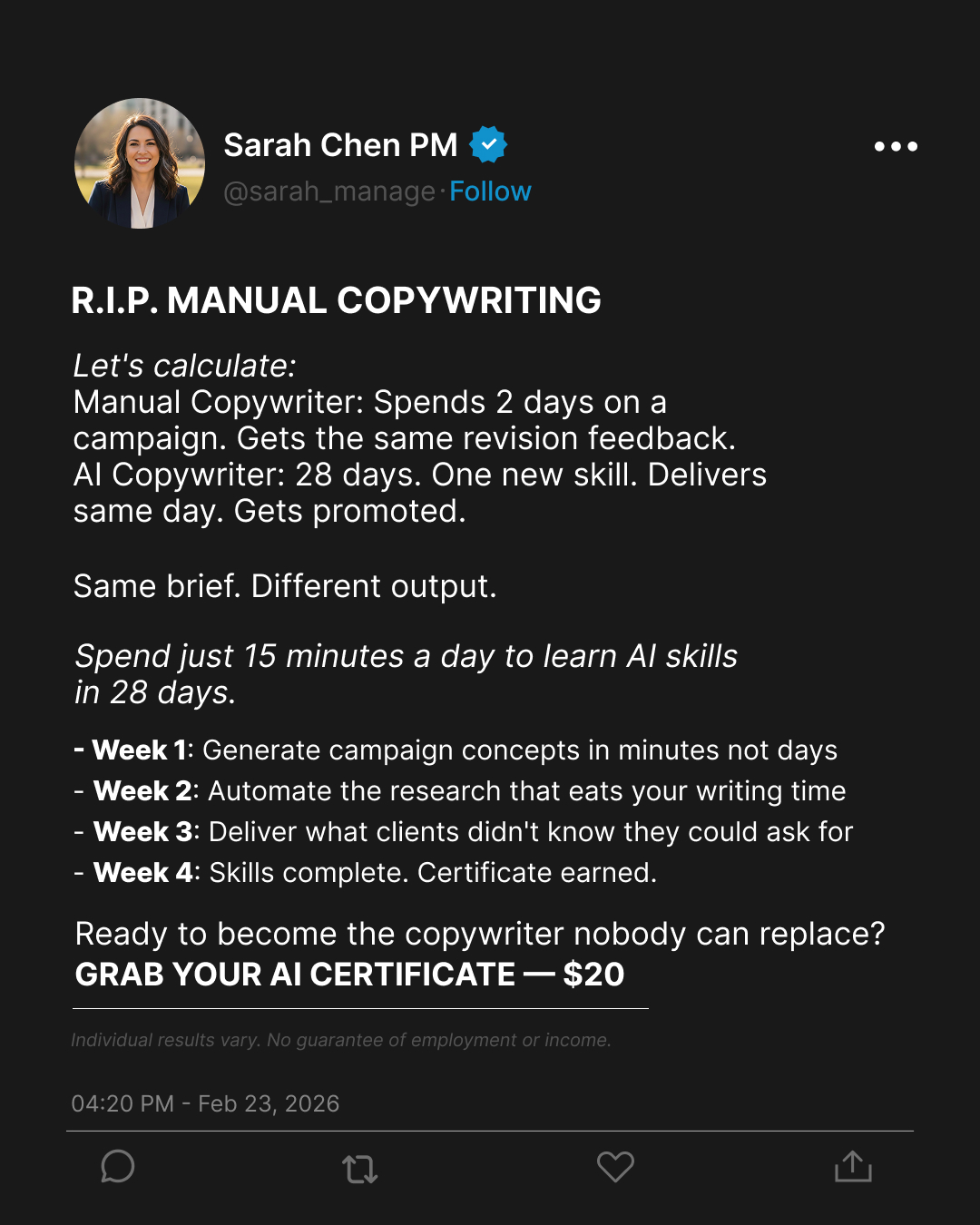 Coursiv Facebook ad