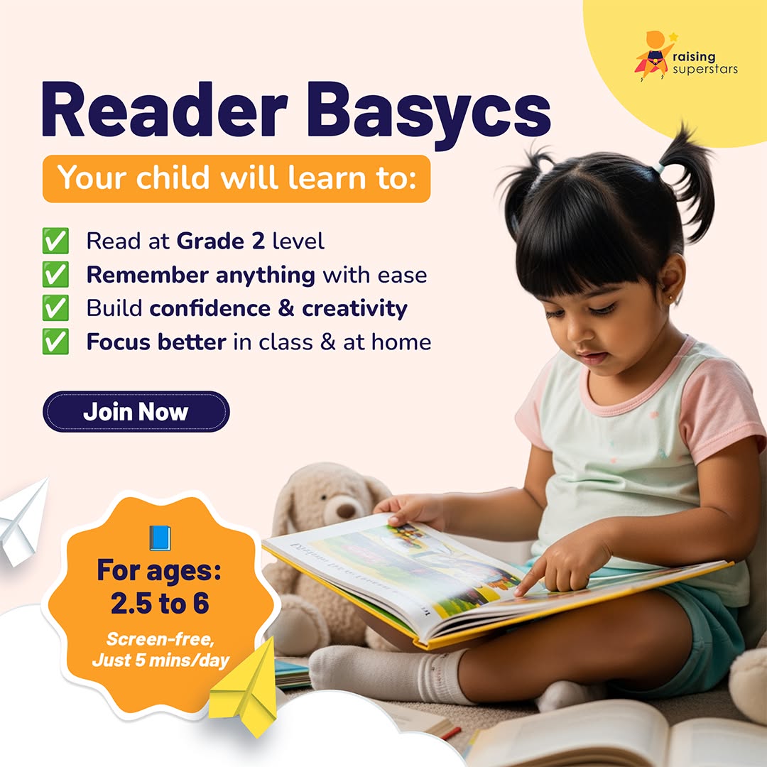 Raising Superstars Facebook ad: Don’t Let Your Baby Miss the Best Age to Start Reading!