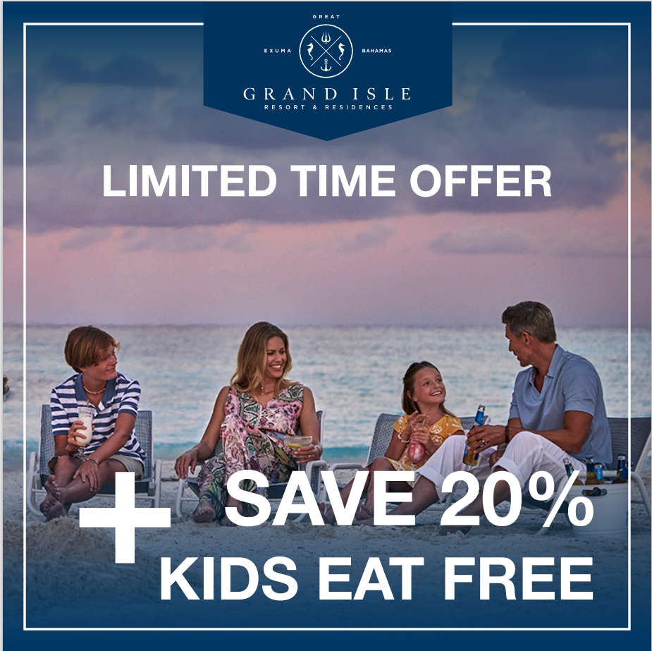 Grand Isle Resort & Residences Facebook ad: 20% Off & Kids Eat Free