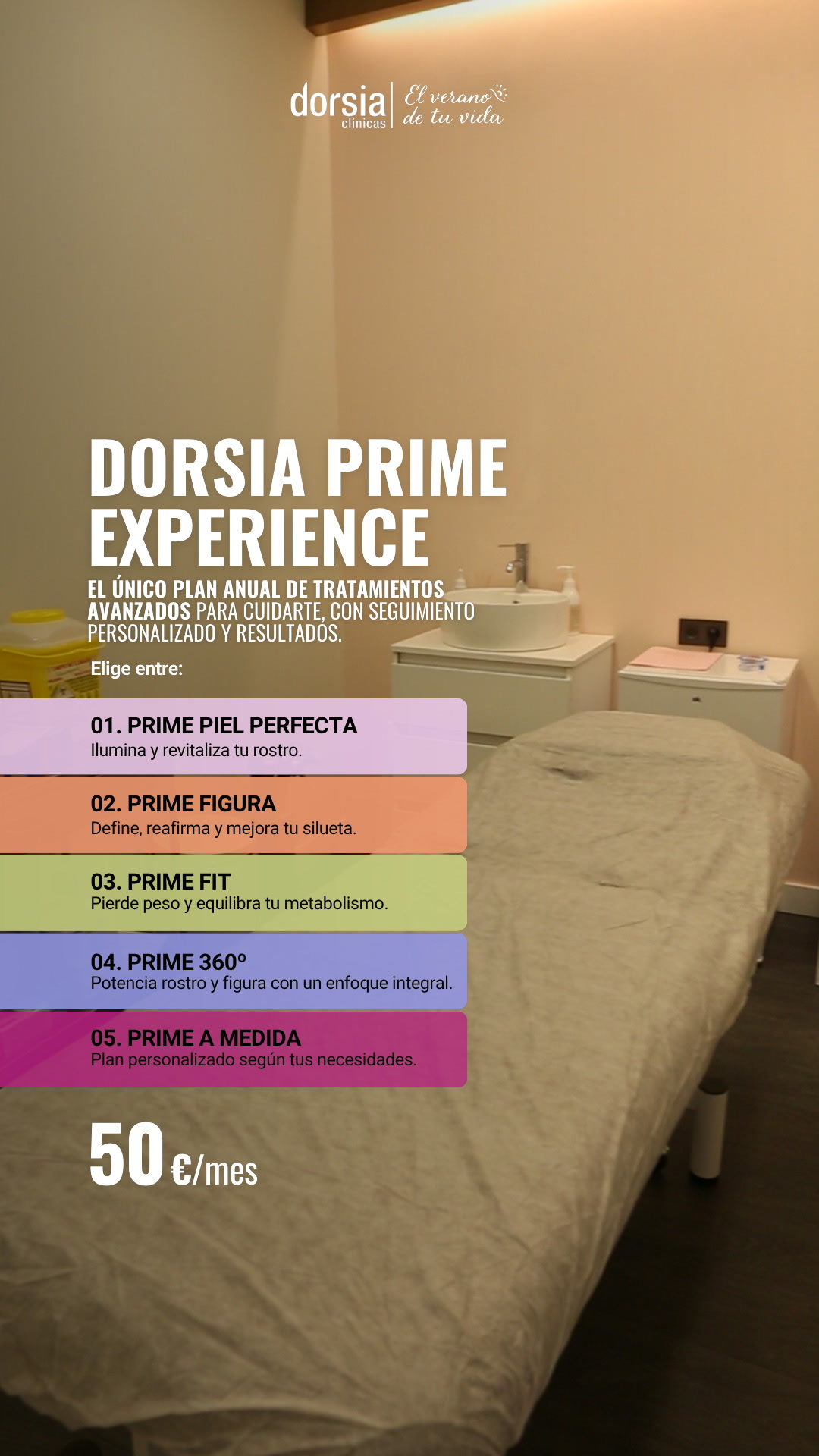 Clínicas Dorsia Facebook ad: Potencia tu bienestar con Dorsia Prime