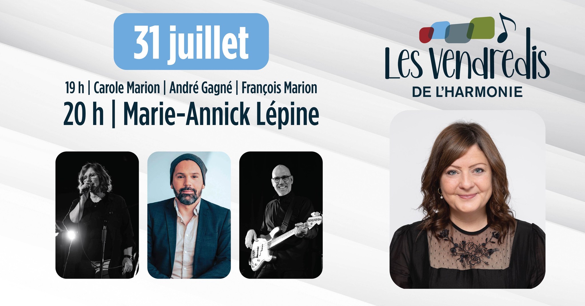 Municipalité de Saint-Côme Facebook ad: Les Vendredis de l'Harmonie - Marie-Annick Lépine