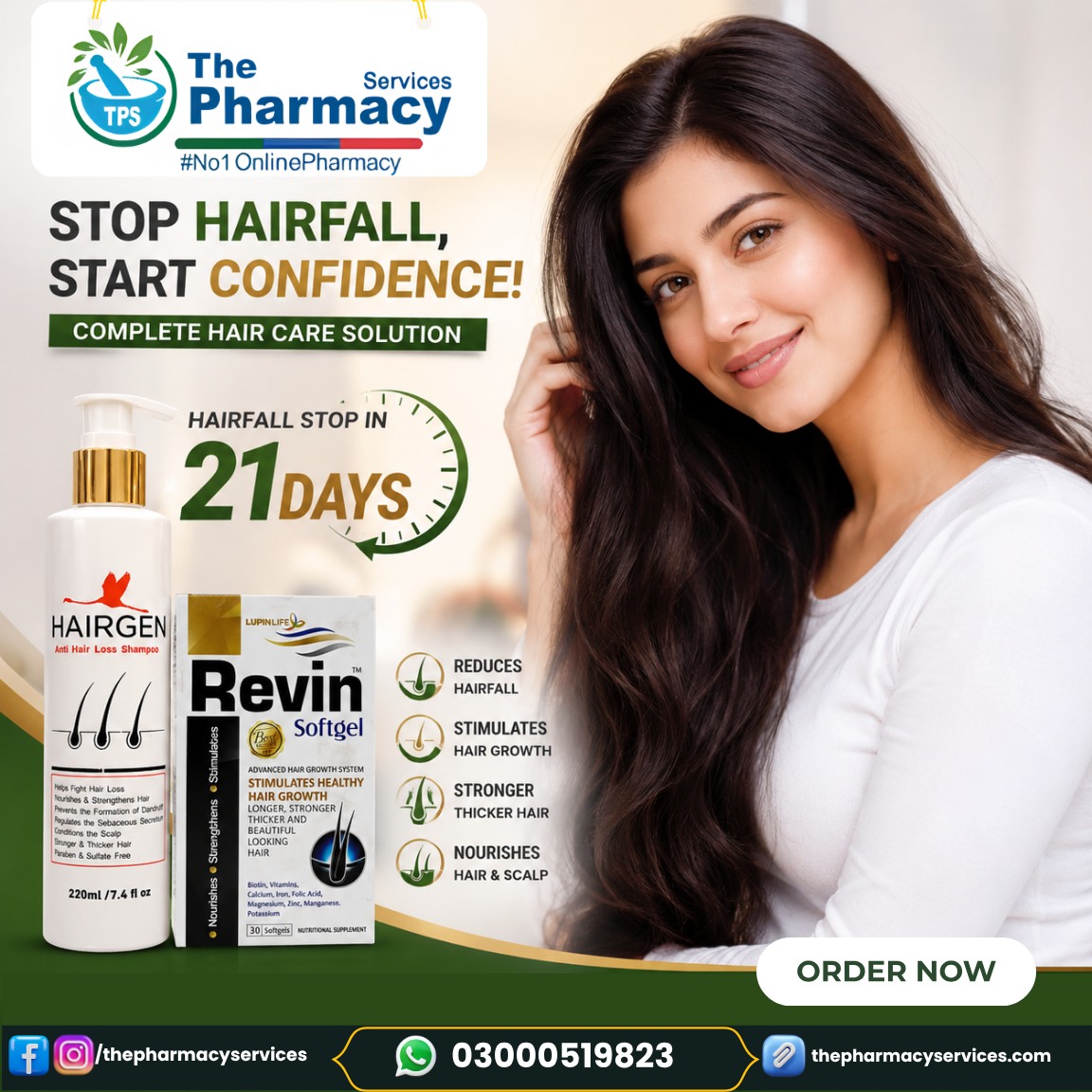 The Pharmacy Services Facebook ad: Hairfall ko karein bye-bye!