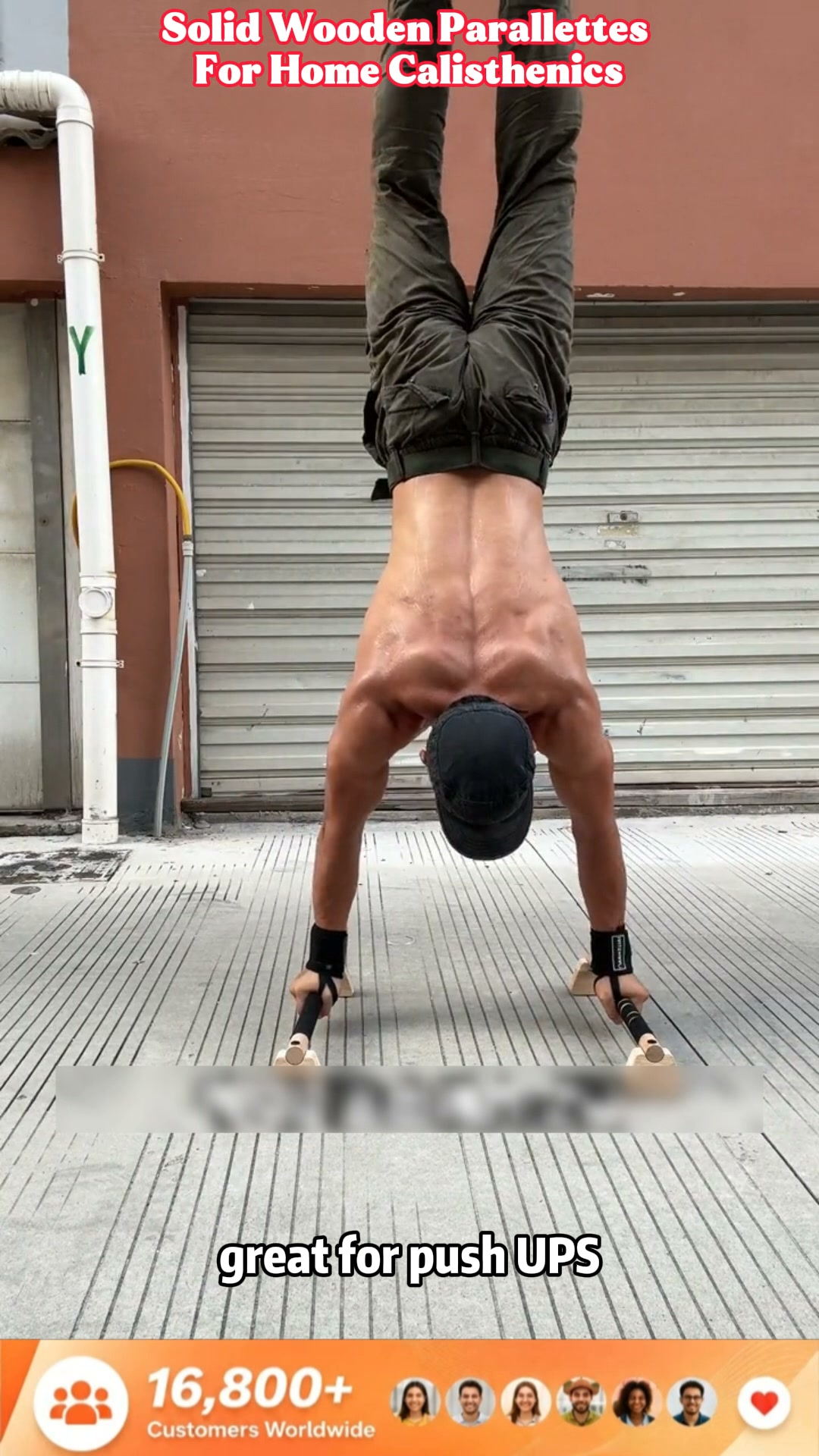 Deigntte shop Facebook ad: Wrist pain stopping your push-ups?