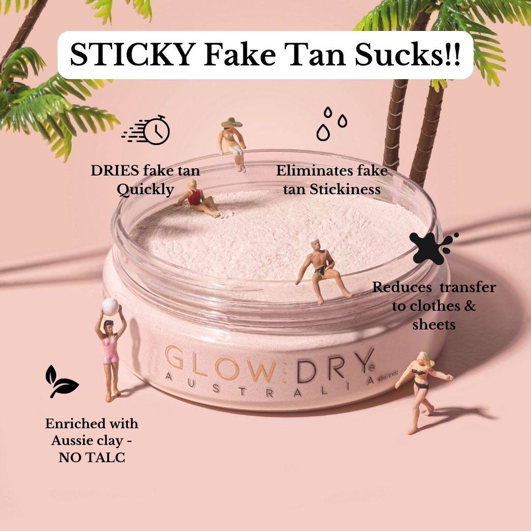 GlowDry - Fake Tan Drying Powder Facebook ad: £4.95 Shipping to the UK