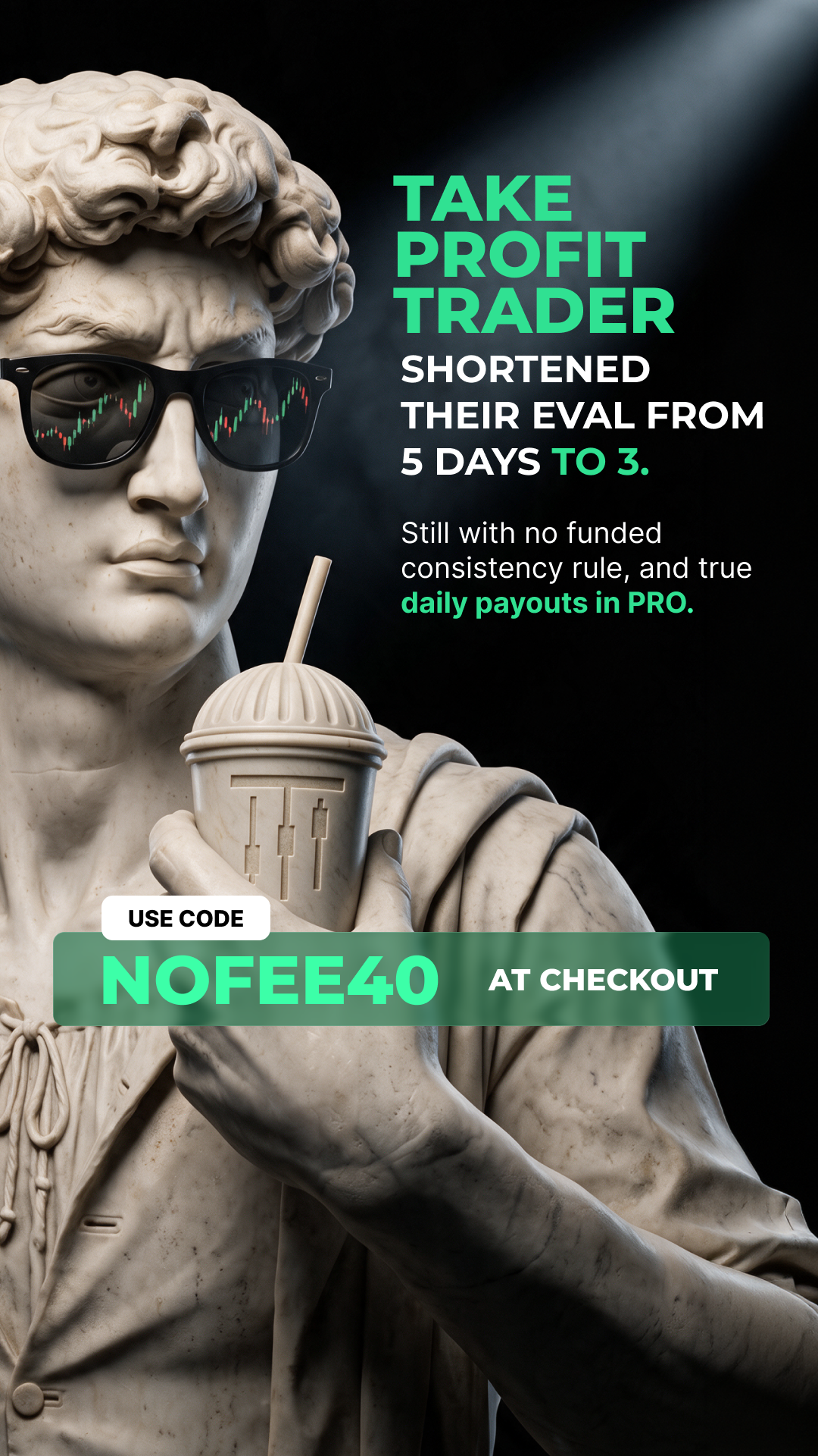 Take Profit Trader Facebook ad: 3-Day Test + No Activation Fee