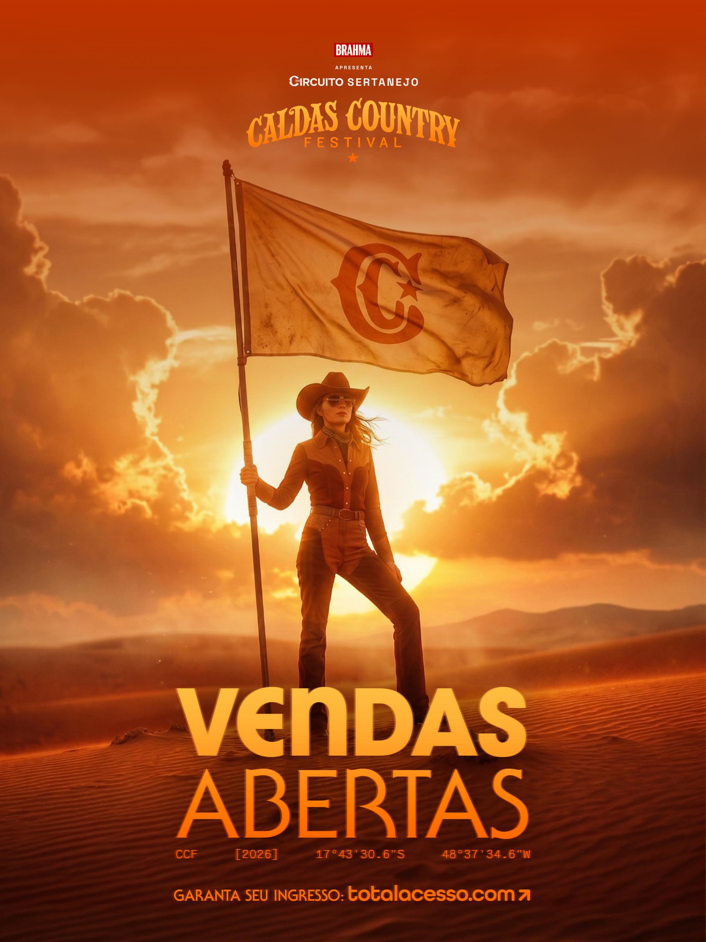 Caldas Country Festival Facebook ad: Total Acesso: melhor plataforma de eventos do Brasil.