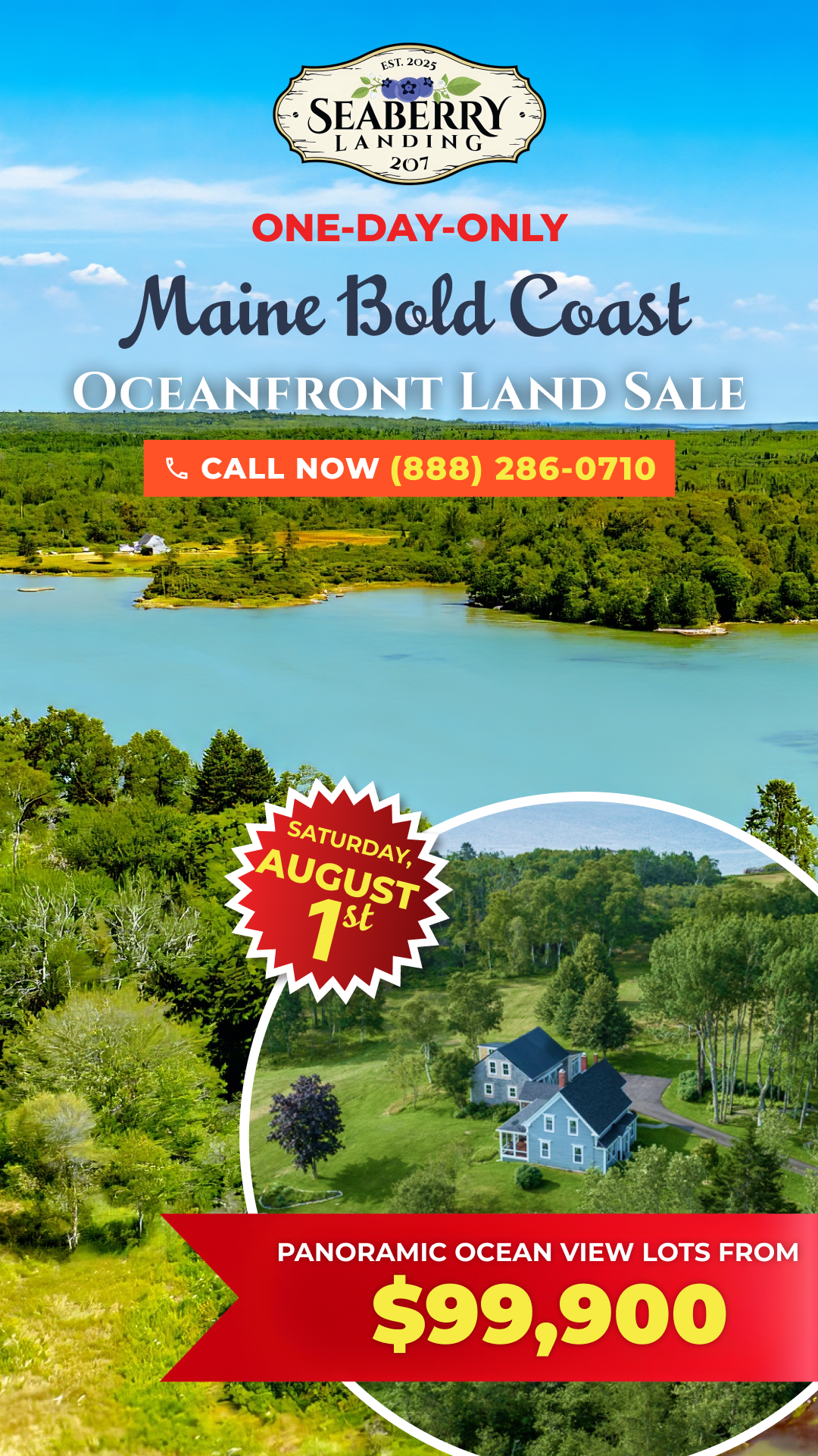 Coastal Maine's Seaberry Landing Facebook ad from Jul 10, 2026