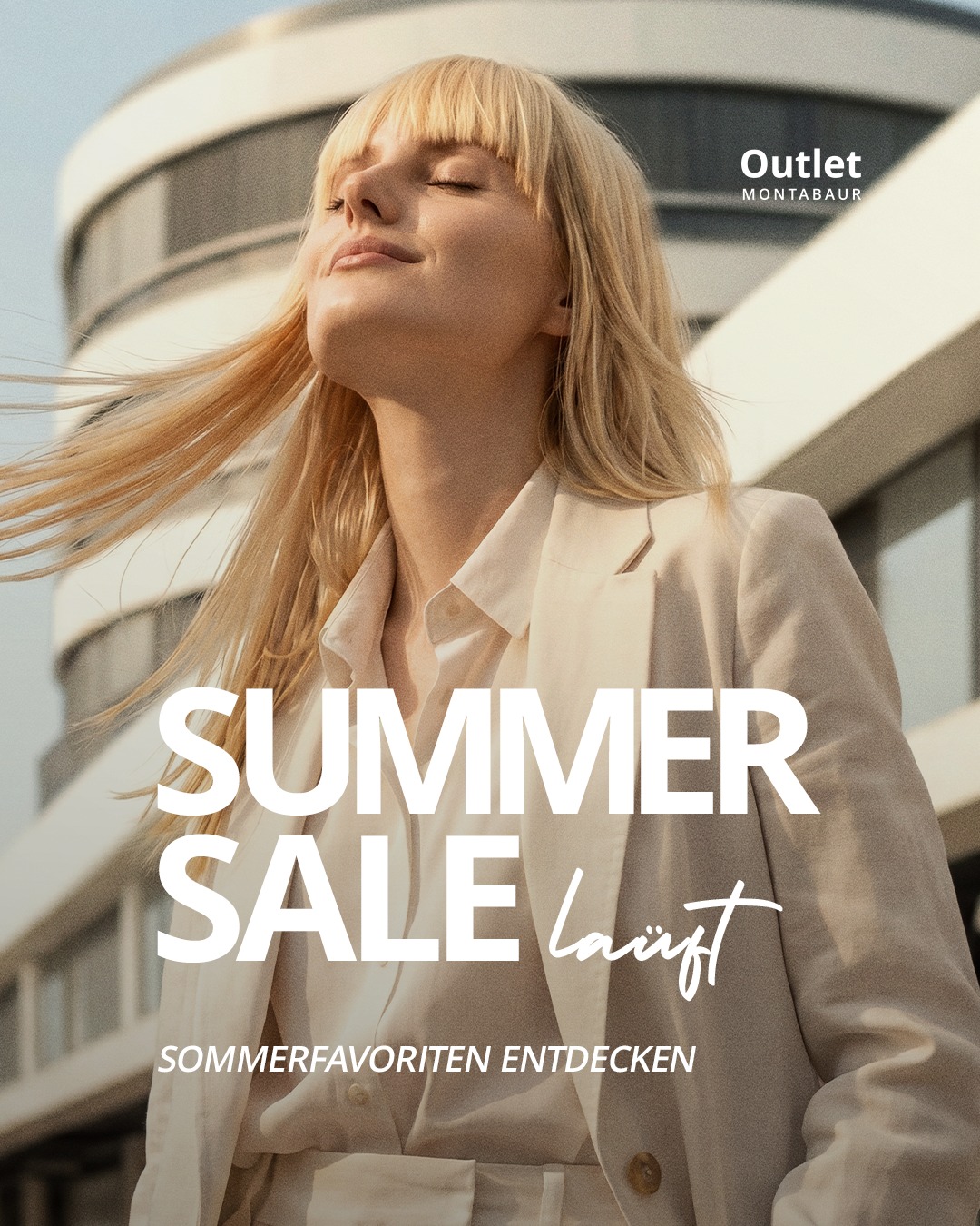 Outlet Montabaur Facebook ad: Deine Sommer-Favoriten warten auf dich, bei Puma, Lindt…