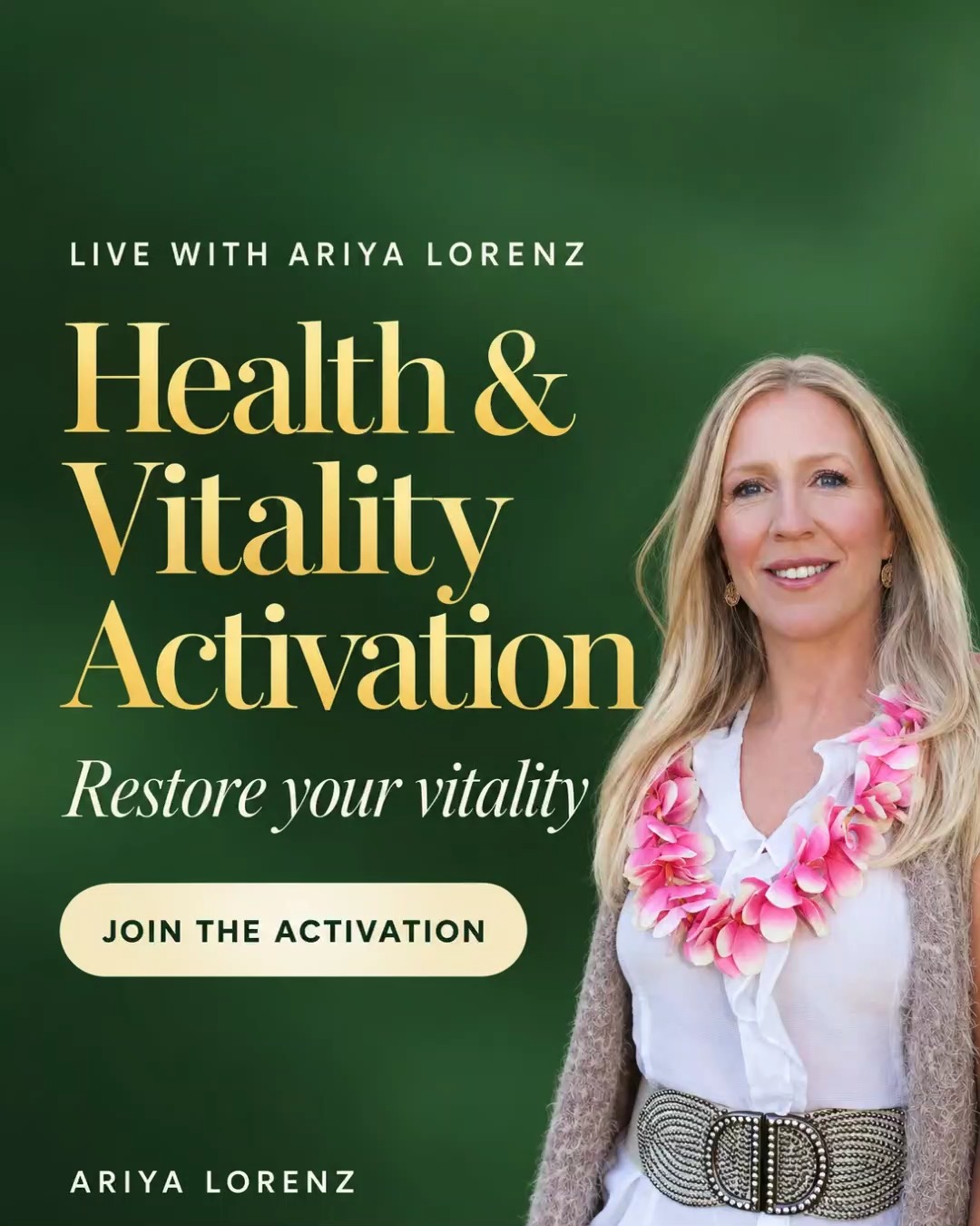 ariyalorenzofficial Facebook ad: Join me on October 3rd for the Health…