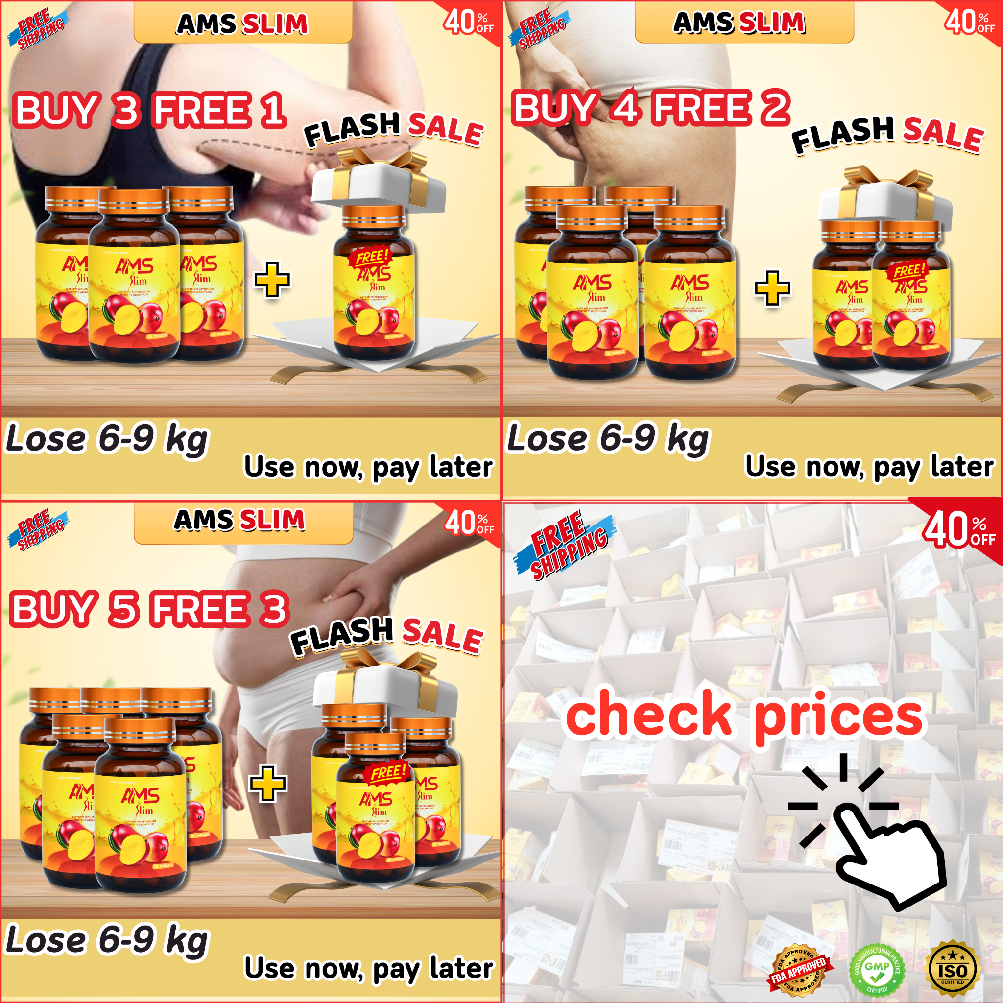 AMS Slim - Epektibong pagbaba ng timbang sa bahay Facebook ad: Use now - pay later. Freeshiping