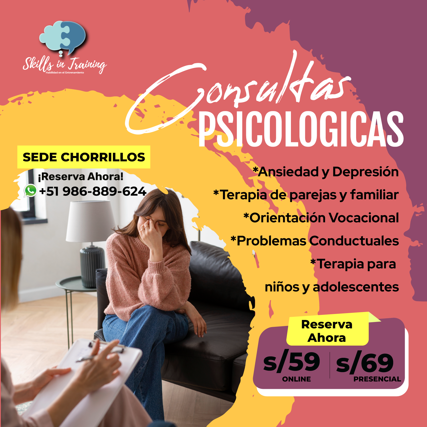 Skills in Training Facebook ad: Chatea con nosotros