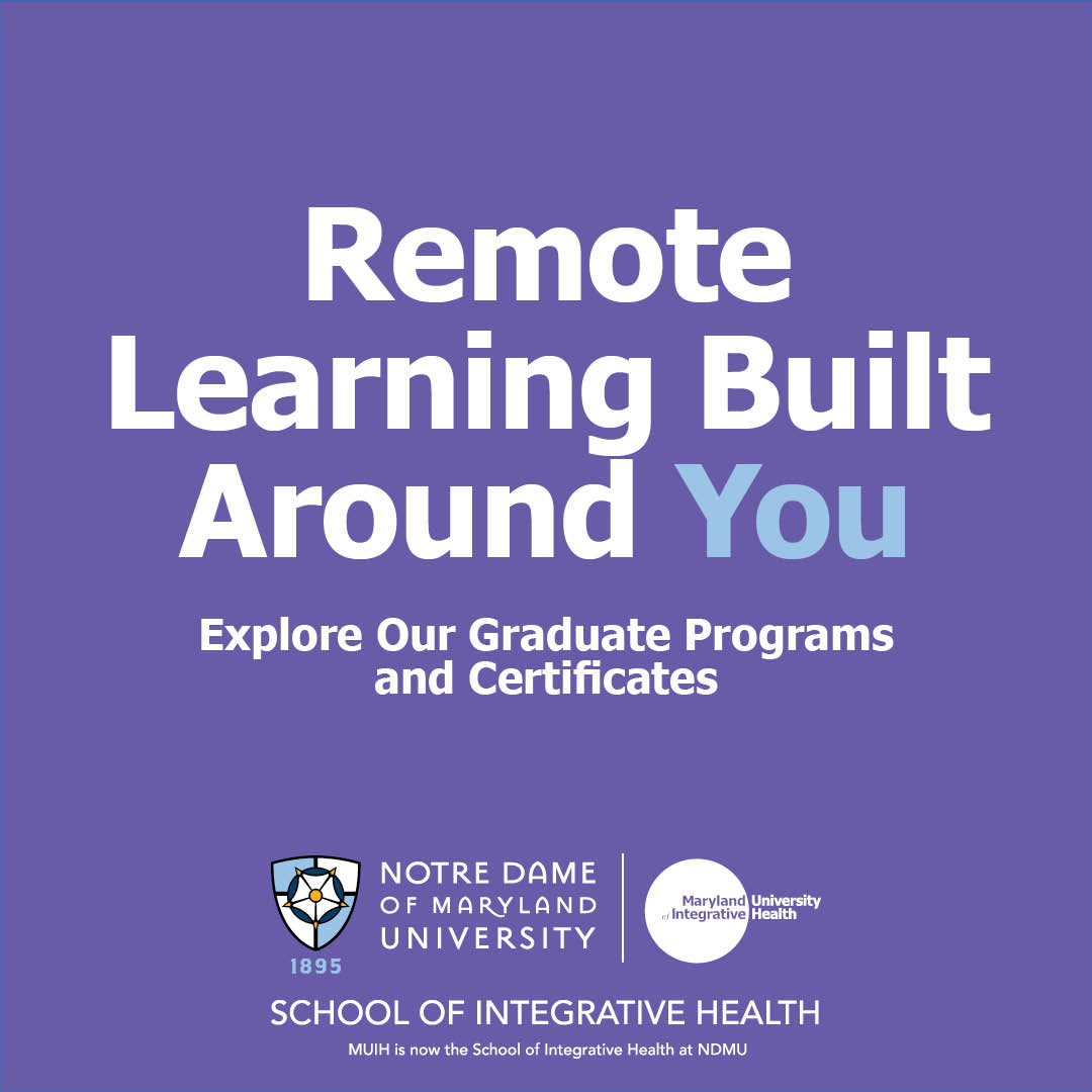 NDMU School of Integrative Health Facebook ad: Explore Online Graduate Programs