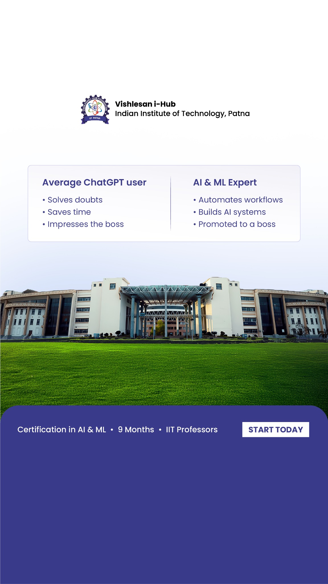 I-Hub IIT Patna Artificial Intelligence and Machine Learning Facebook ad