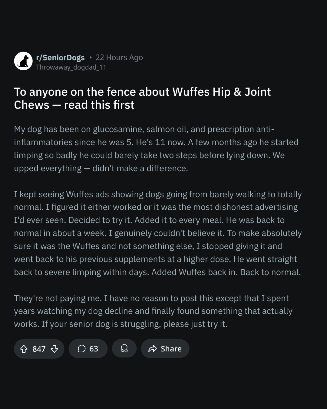 Wuffes Facebook ad