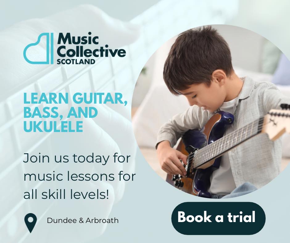 Music Collective Scotland Facebook ad: Guitar, Bass & Ukulele Lessons in Dundee &…