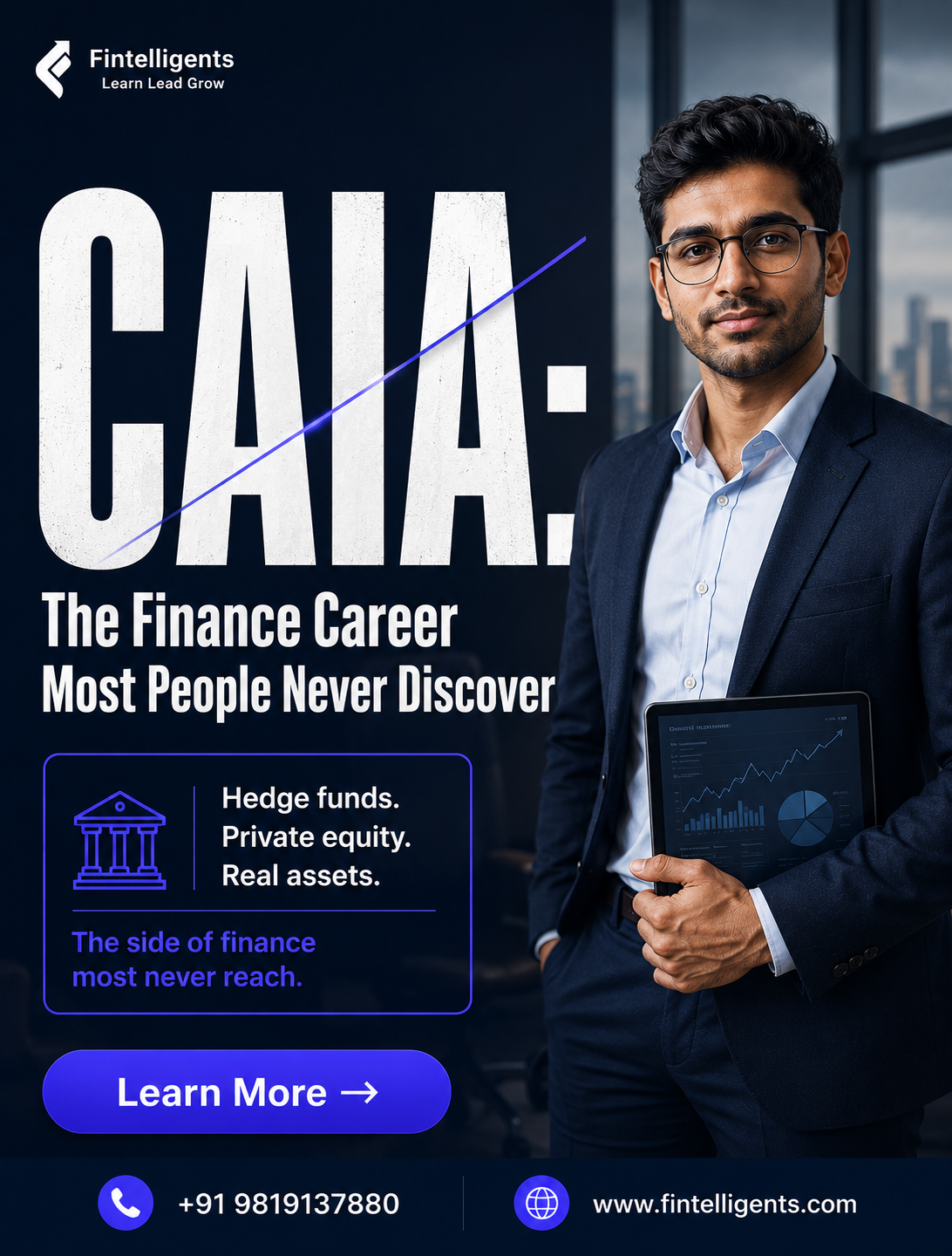 Fintelligents Institute Facebook ad: Stand Out in Finance with CAIA