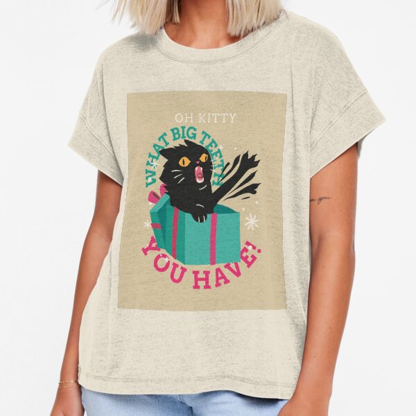 Hevzy, Artist/Designer Facebook ad: OH KITTY WHAT BIG TEETH YOU HAVE! Relaxed T-Shirt for Sale…