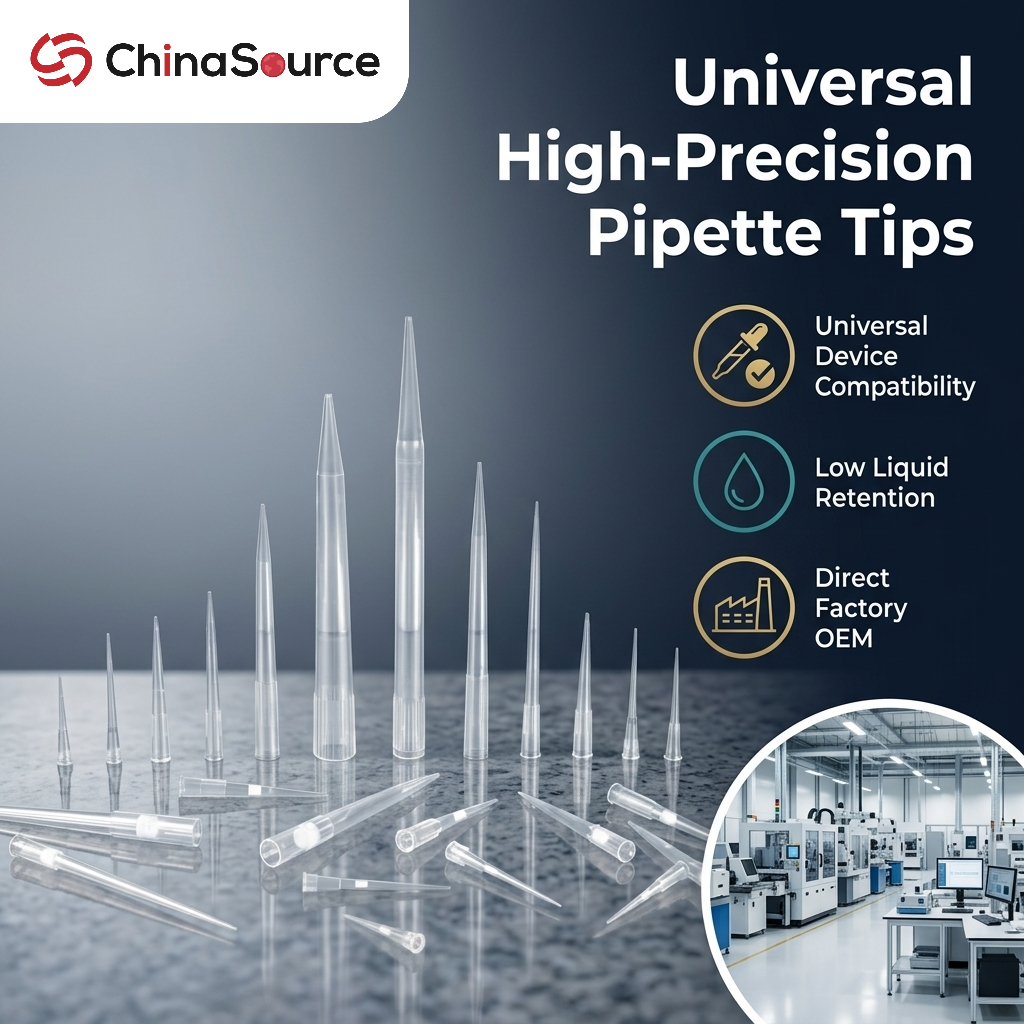 ChinaSource-Electronics Facebook ad: Factory-Direct Pipette Tips for Automated Liquid Handling