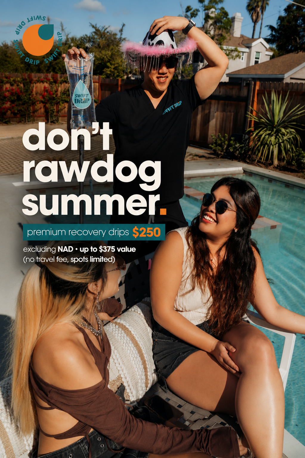 SwiftDrip Mobile IV Hydration Facebook ad from Jun 12, 2026
