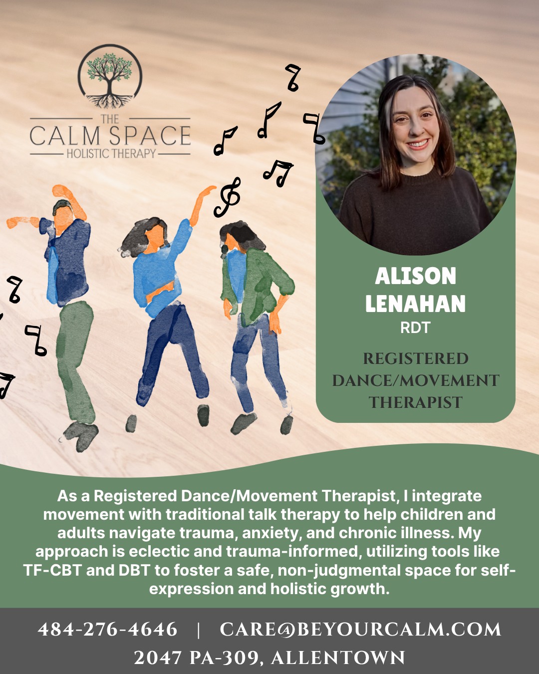 The Calm Space LLC Facebook ad: Please welcome Alison Lenahan, RDT to The Calm…