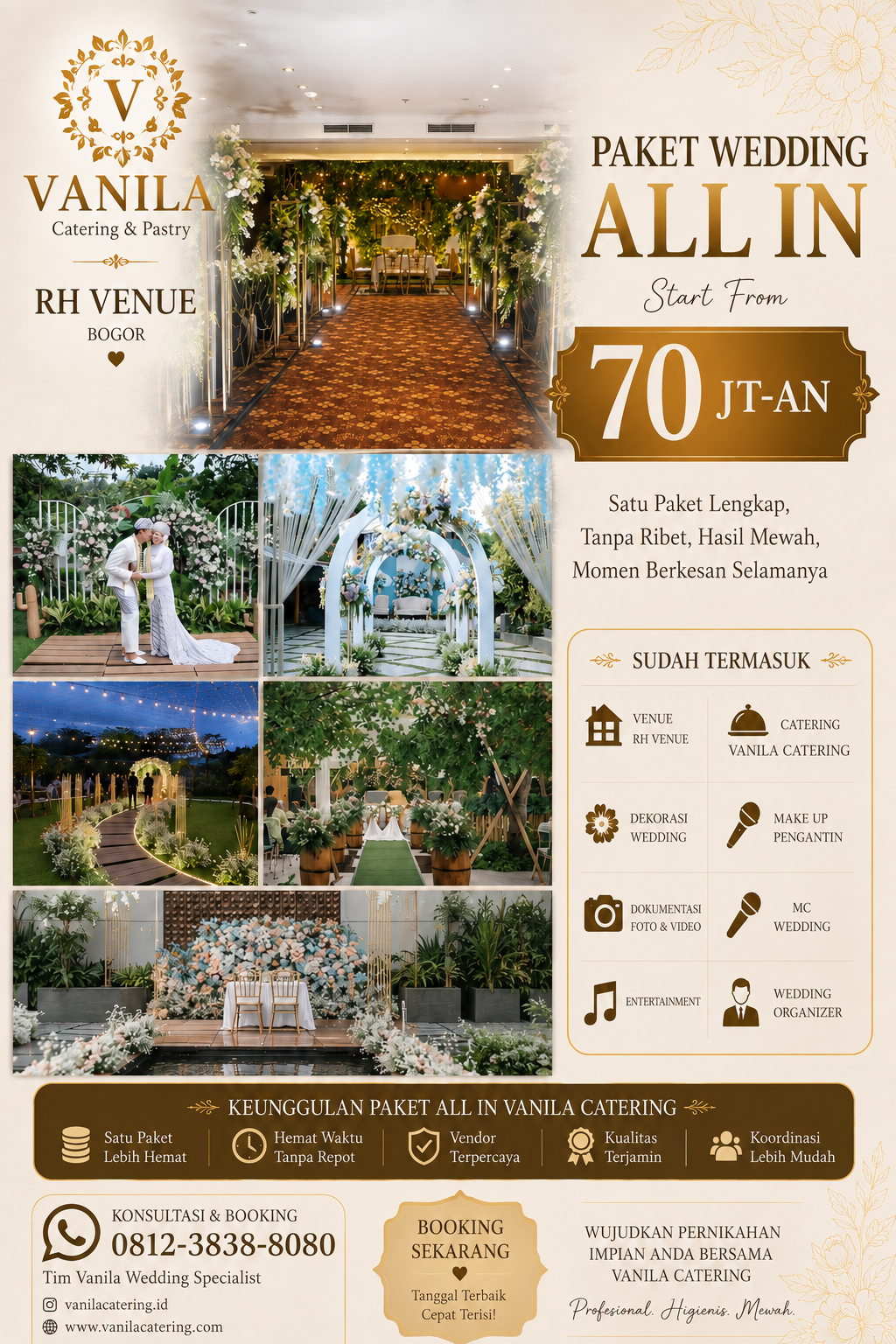 Vanila Catering Bogor Facebook ad: PAKET WEDDING ALL IN START FROM 70 JT-AN!