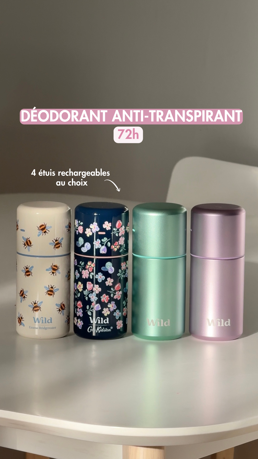 Wild Facebook ad: Protection anti-odeurs jusqu’à 72 h, inspirée par la nature.