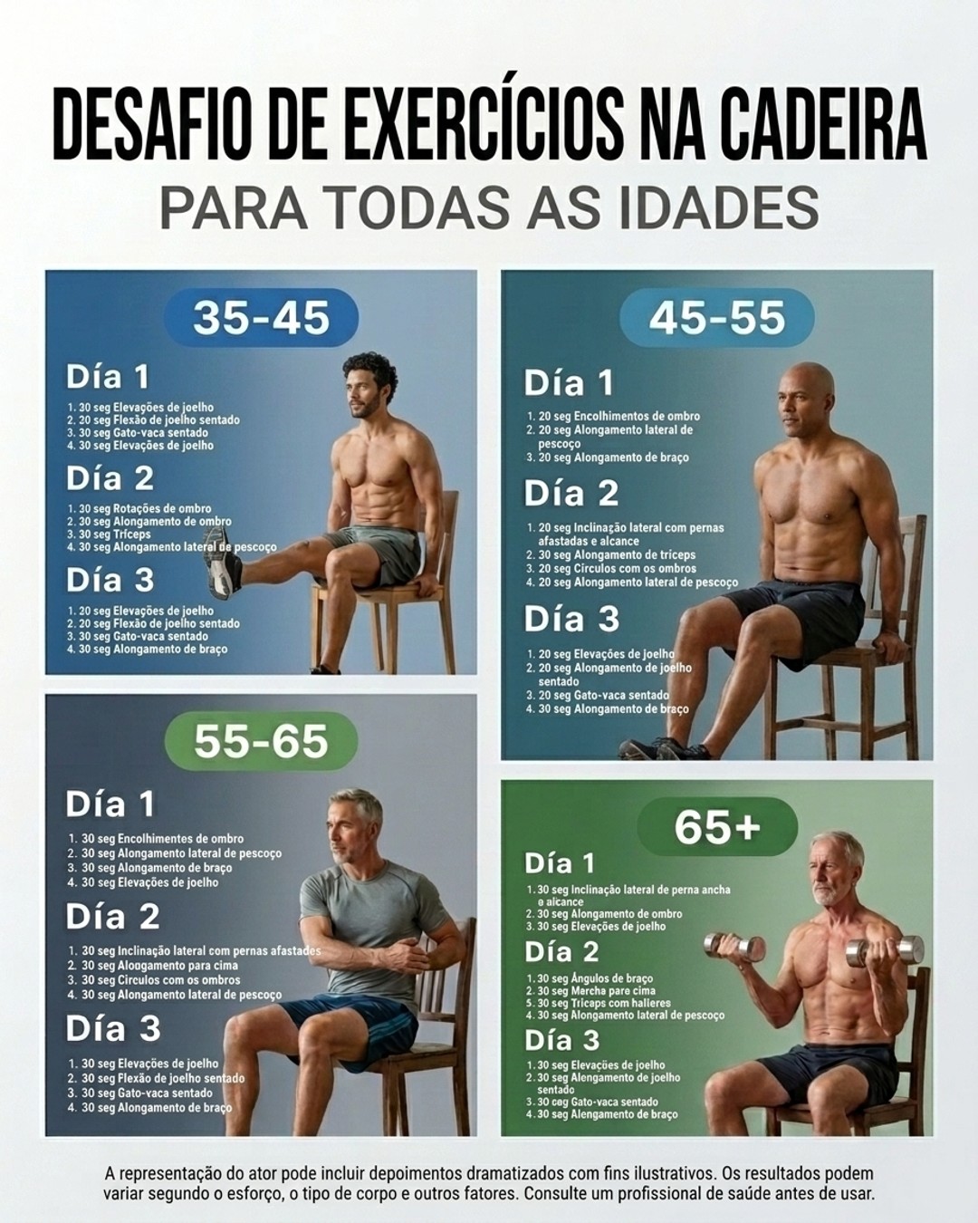 Muscle Charge Facebook ad: Chair Tai Chi para homens a partir dos 50.