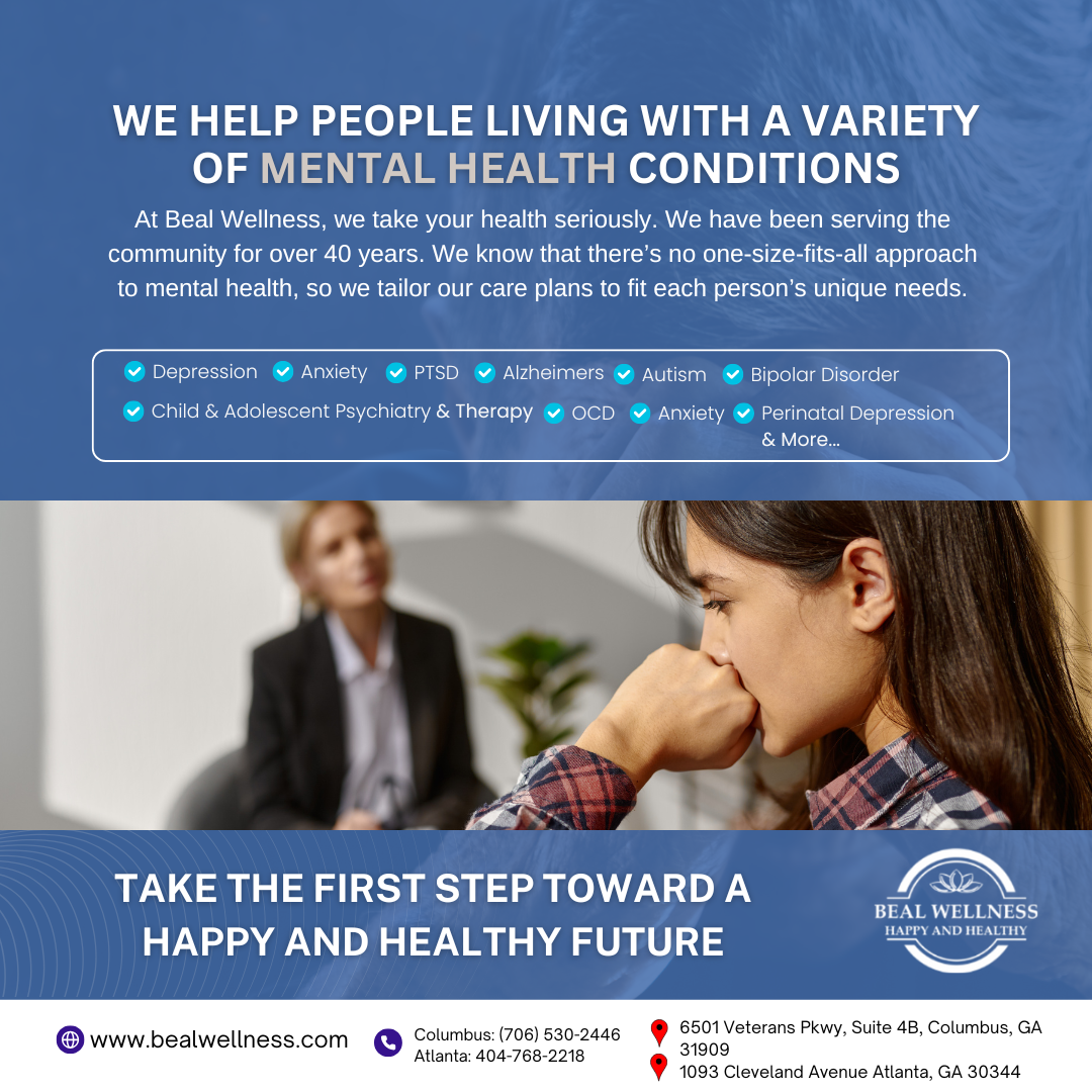 Beal Wellness - Center for Neuropsychiatry Facebook ad: 𝐍𝐨𝐰 𝐀𝐜𝐜𝐞𝐩𝐭𝐢𝐧𝐠 𝐍𝐞𝐰 𝐏𝐚𝐭𝐢𝐞𝐧𝐭𝐬 𝐢𝐧…