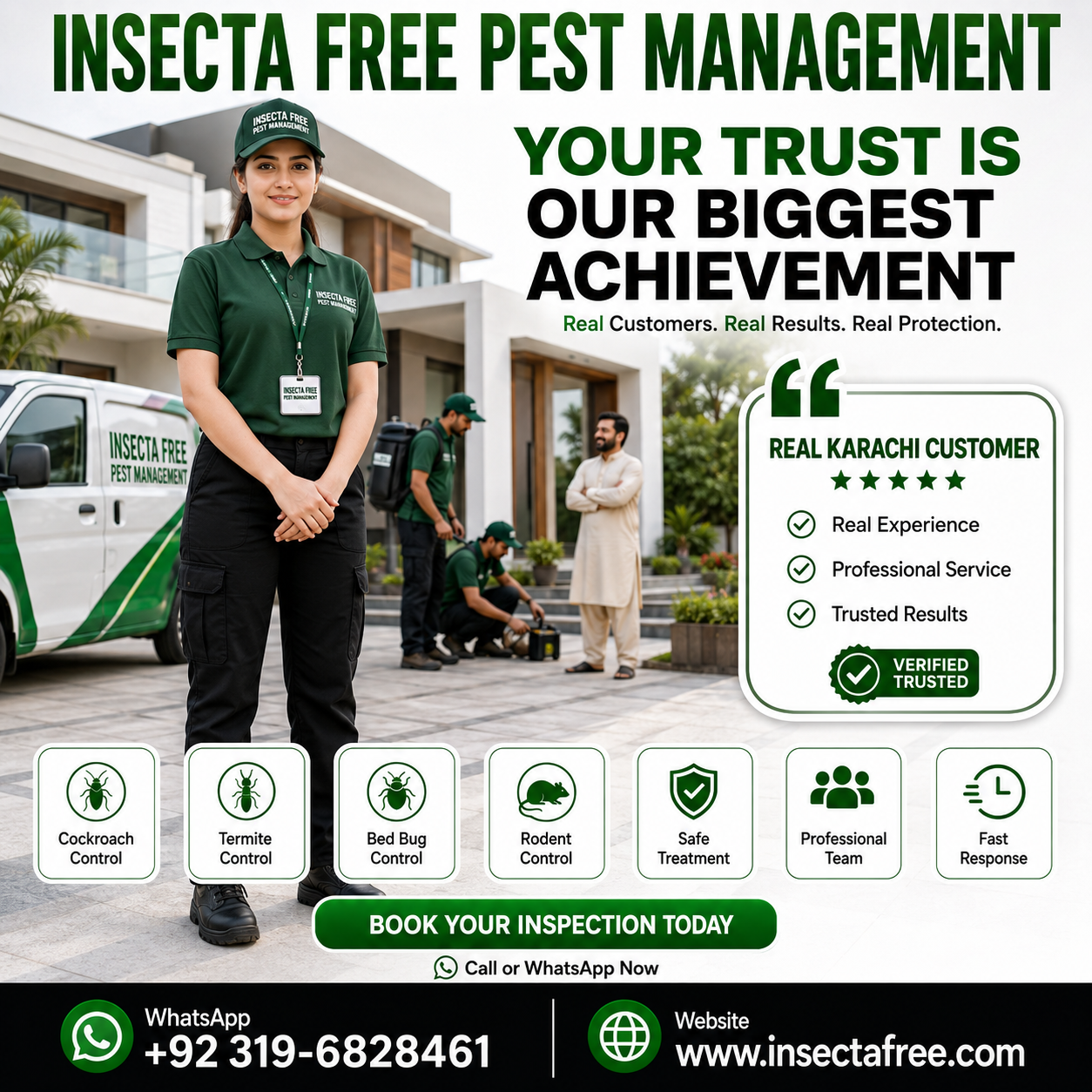 Insecta Free - Pest Management Services Facebook ad: See Why Customers Recommend Us.