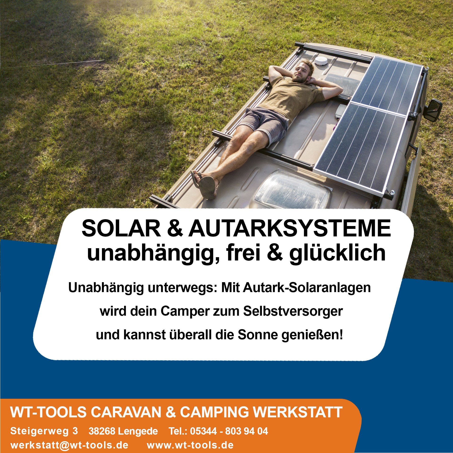 WT-Tools Caravan & Camping Werkstatt Facebook ad: Unabhängig unterwegs: Mit Autark-Solaranlagen von ECTIVE…