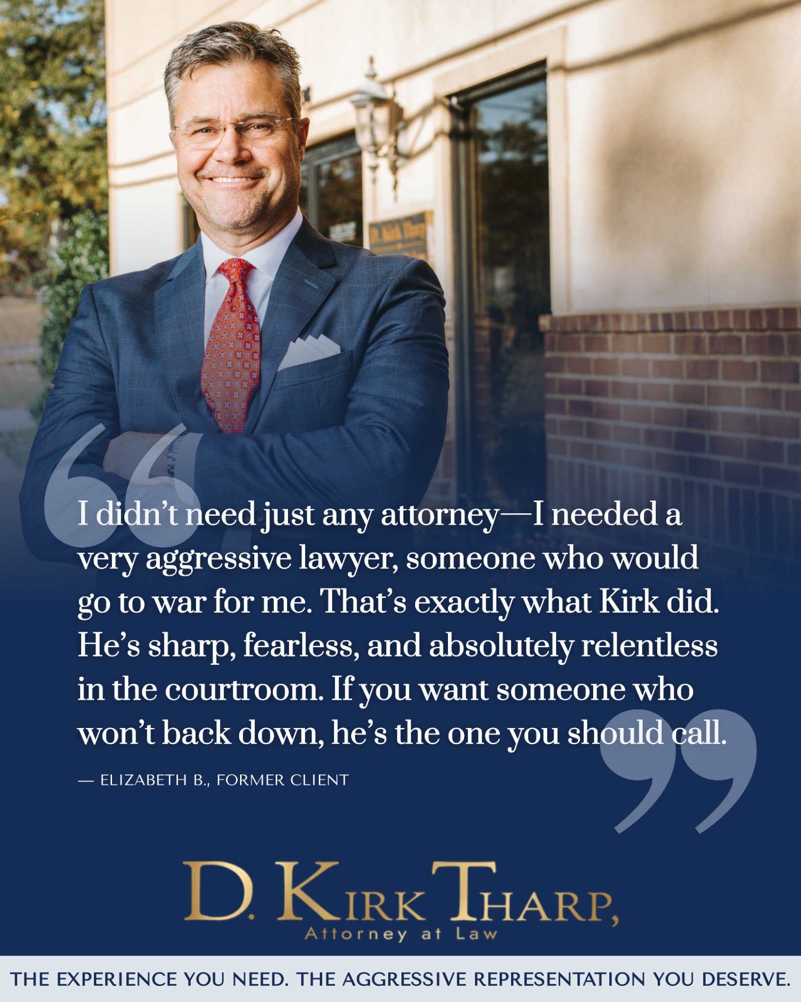 D Kirk Tharp, PLLC Attorney At Law Facebook ad: When everything’s on the line-whether it’s your family…