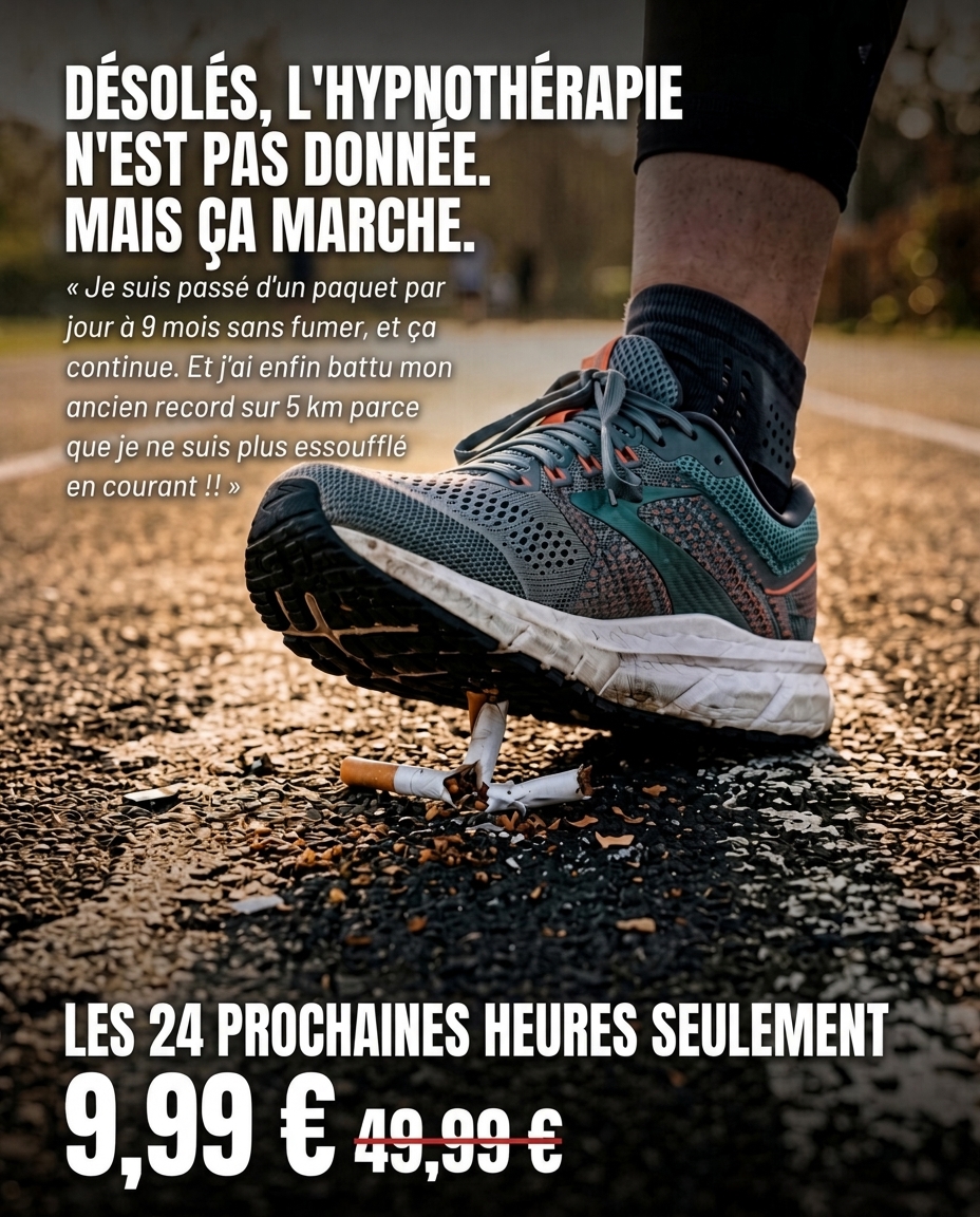 Hypnozio: power of hypnotherapy Facebook ad: Arrêter de fumer d'une manière qui semble vraiment facile