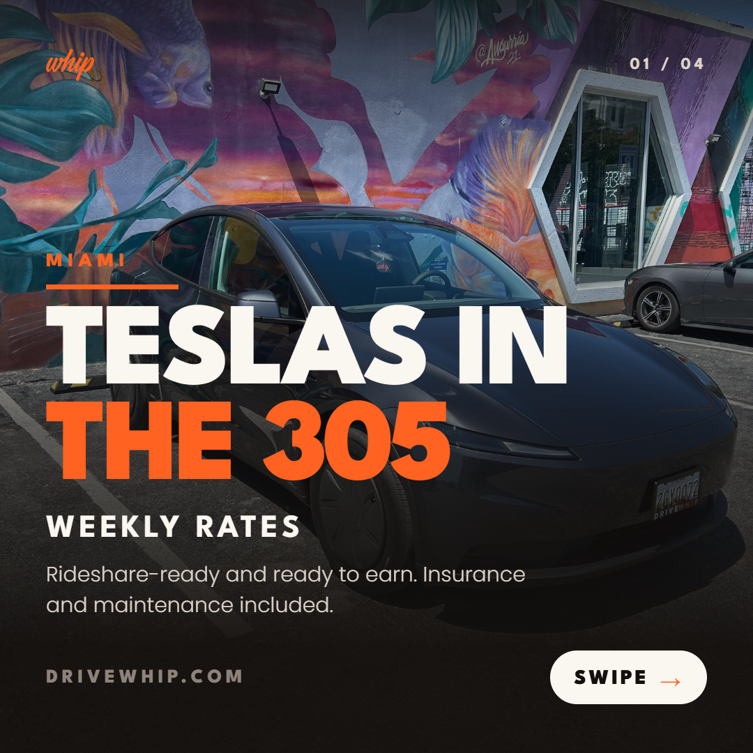 DriveWhip Facebook ad: Need A Tesla for Uber, Lyft, or Delivery…