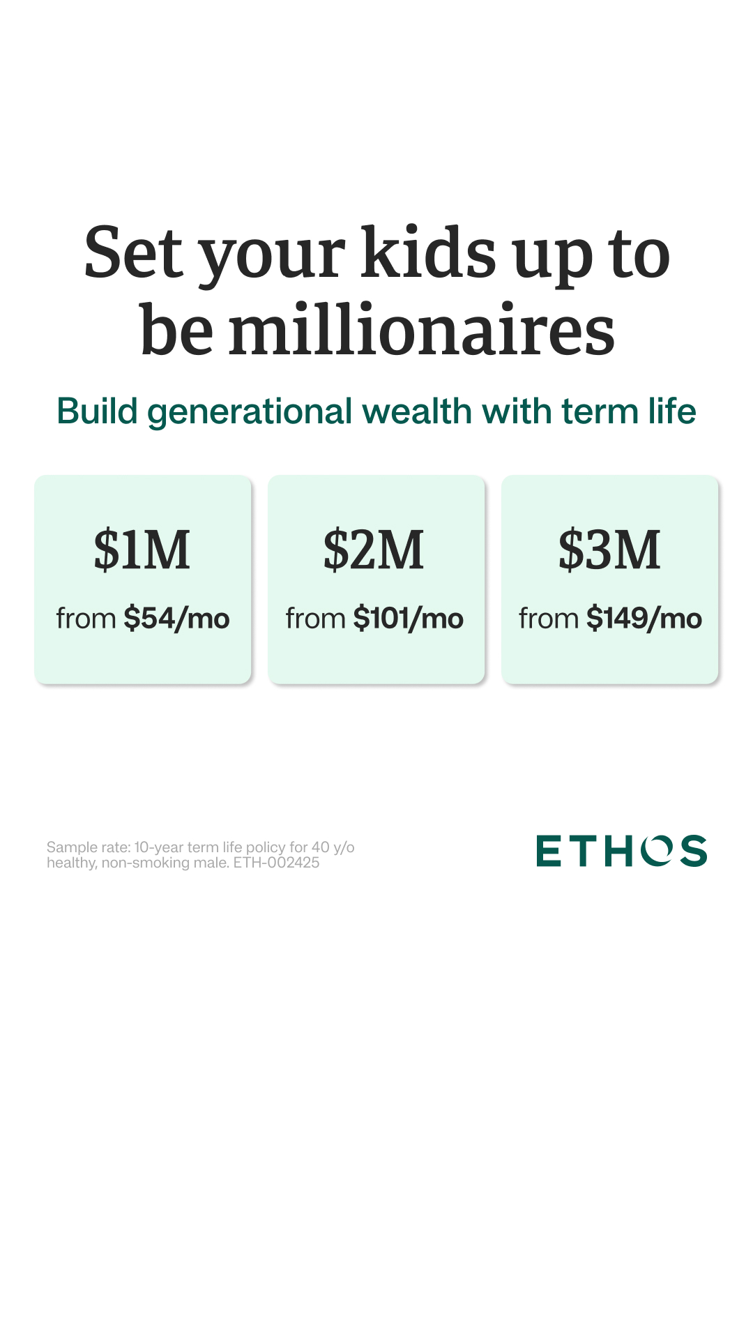 Ethos Facebook ad