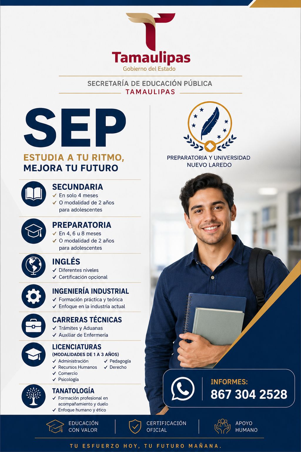 Preparatoria Y Universidad Nuevo Laredo# Facebook ad: ¡INICIOS PROXIMOS AGOSTO 2026