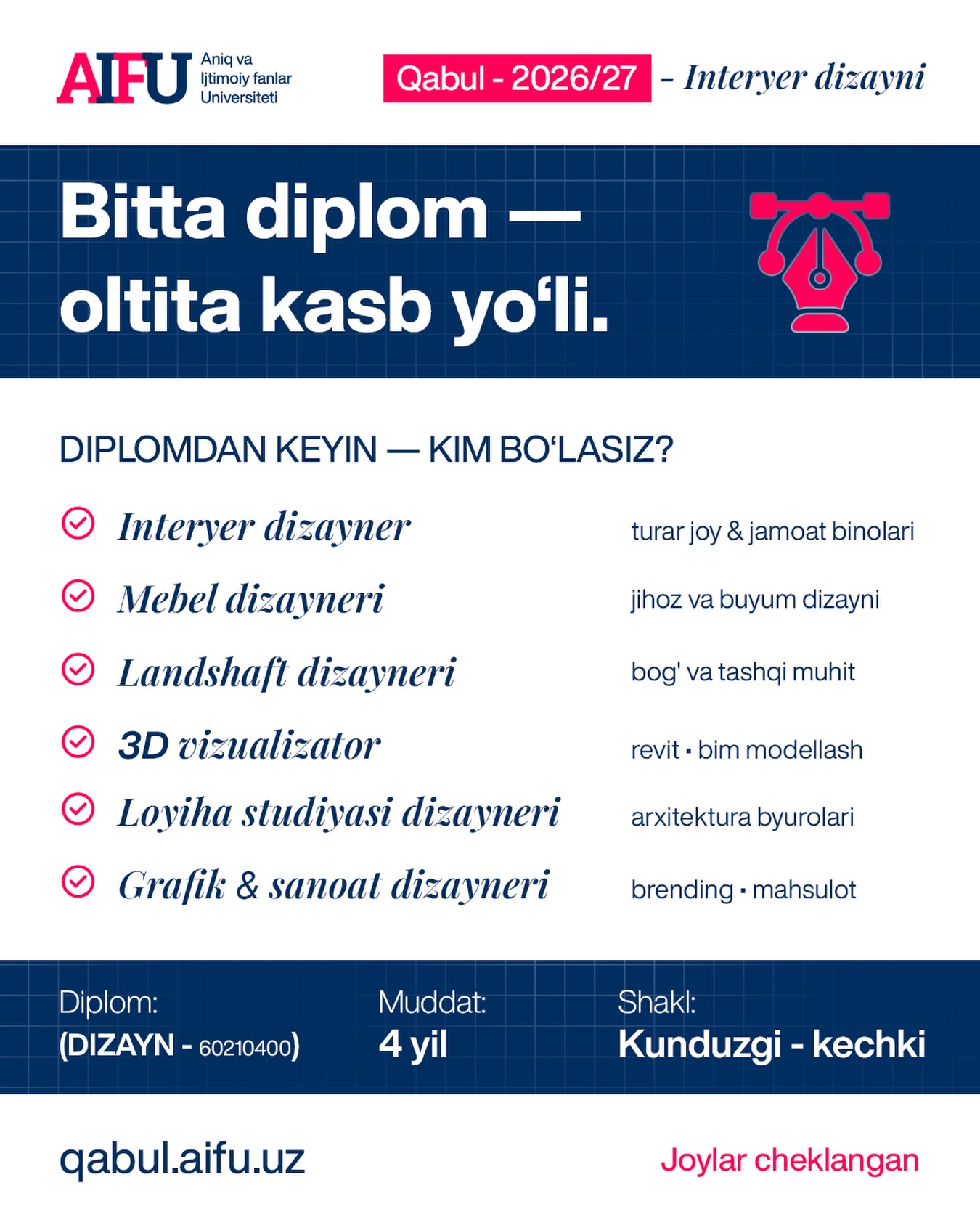 Aniq va ijtimoiy fanlar universiteti Facebook ad: Asrlar qadrlagan san’at, endi diplomli kasb.