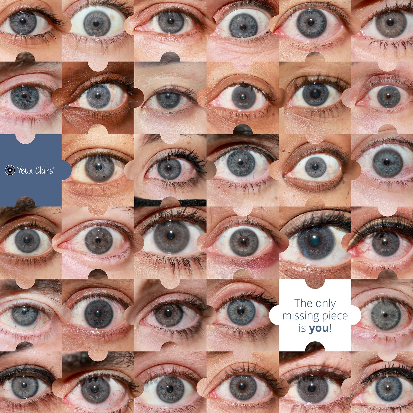 Yeux Clairs Facebook ad: Choose the NEW natural color of your eyes!