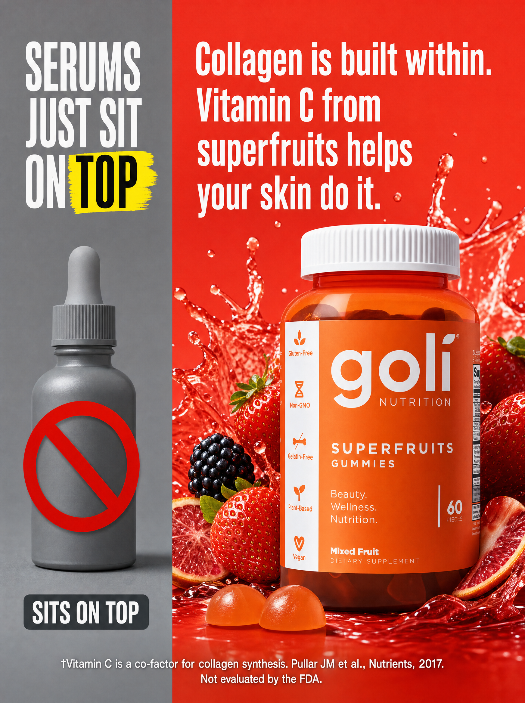 Goli Facebook ad: Skip the Needle. Chew Your Collagen Instead.