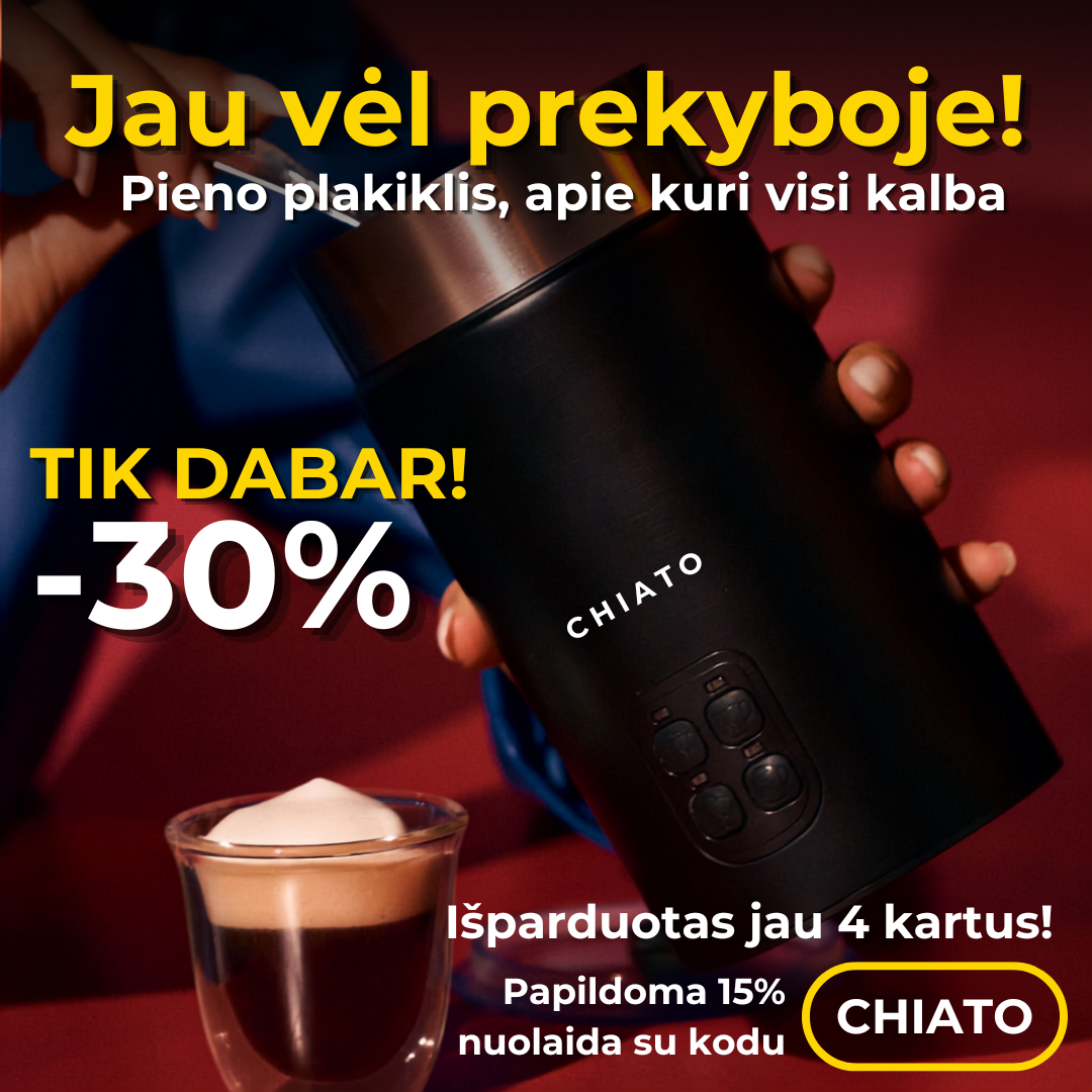 Kavos Draugas Lietuva Facebook ad: Nuolaidos kodas: CHIATO