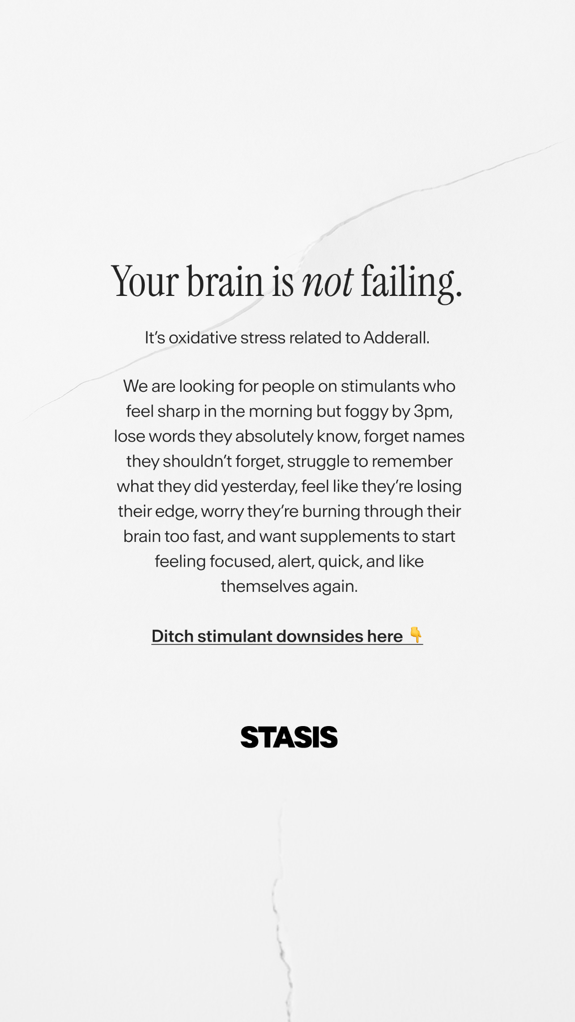 Stasis Facebook ad