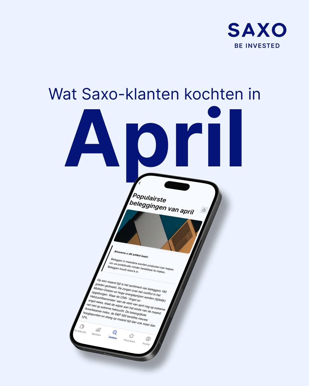 Saxo Bank Belgium Facebook ad