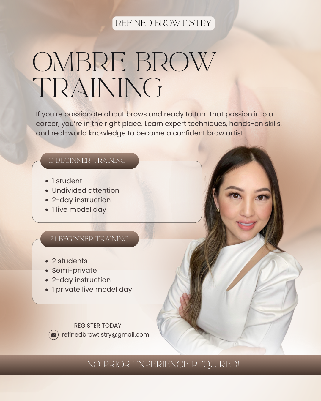 Refined Browtistry Facebook ad: Always dreamed of becoming a brow artist but…