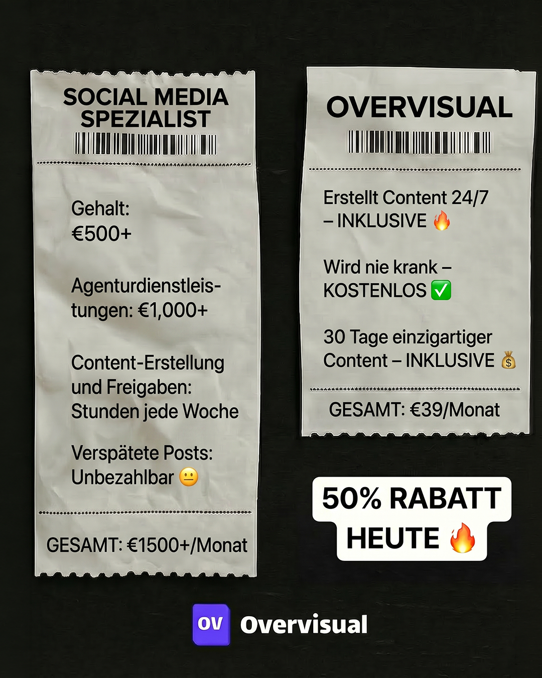 Overvisual Facebook ad