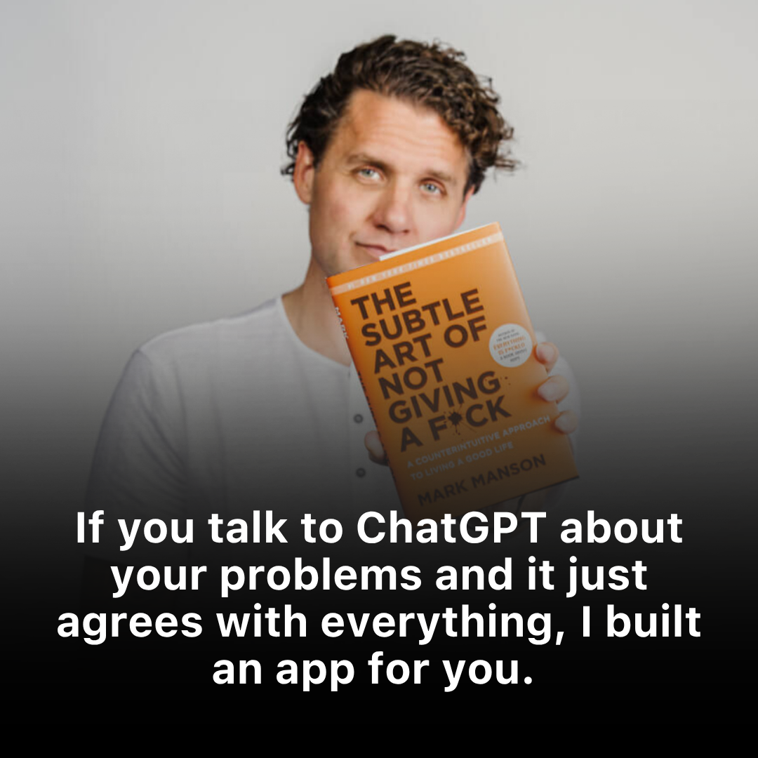 Mark Manson Facebook ad: Self-Help for People Who Hate Self-Help